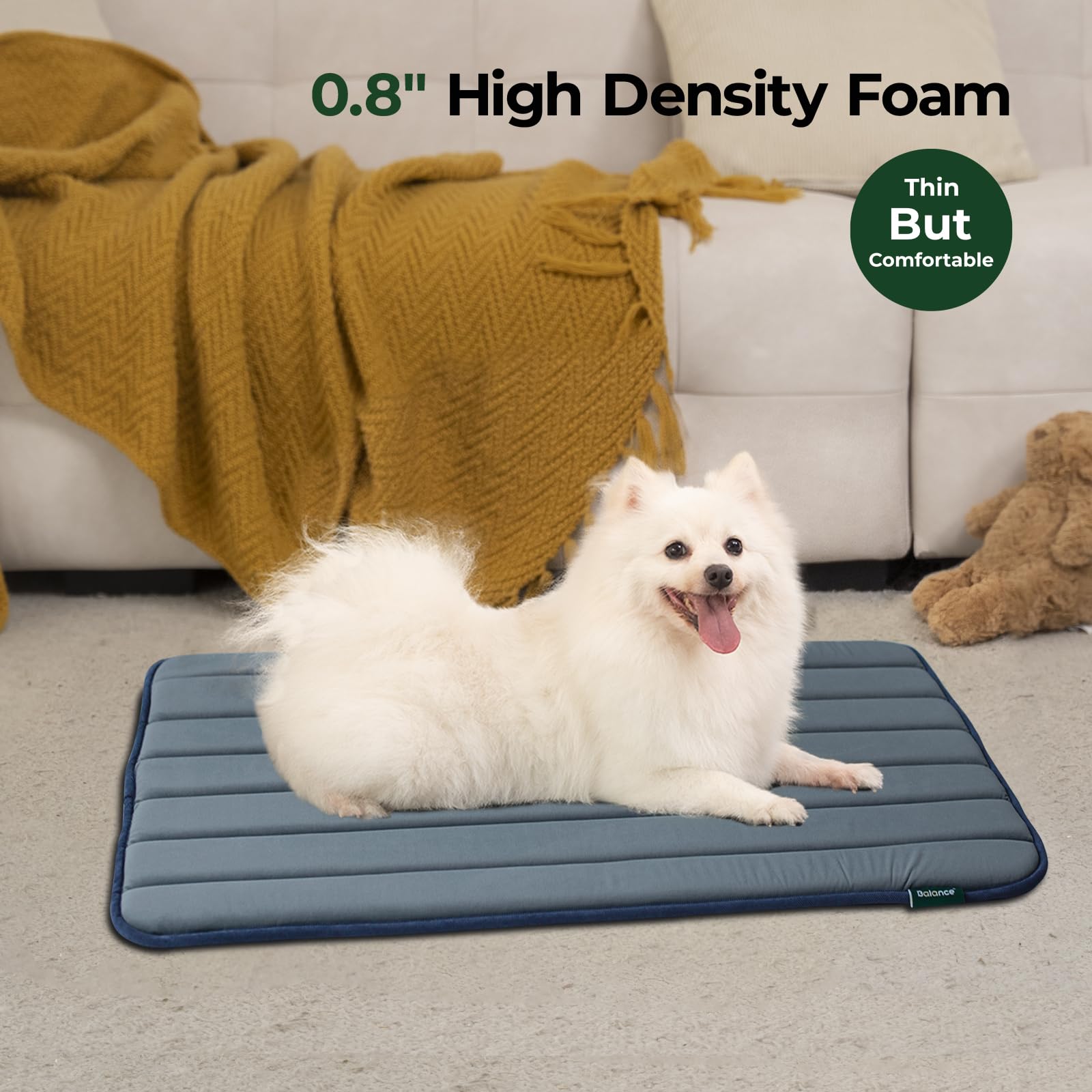 BALANCE Dog Crate Pad, Dog Foam Crate Mat Kennel Pad, Washable Water-Resistant Pet Bed Flat Dogs Cage Mat for Large Dogs, 2 Pack