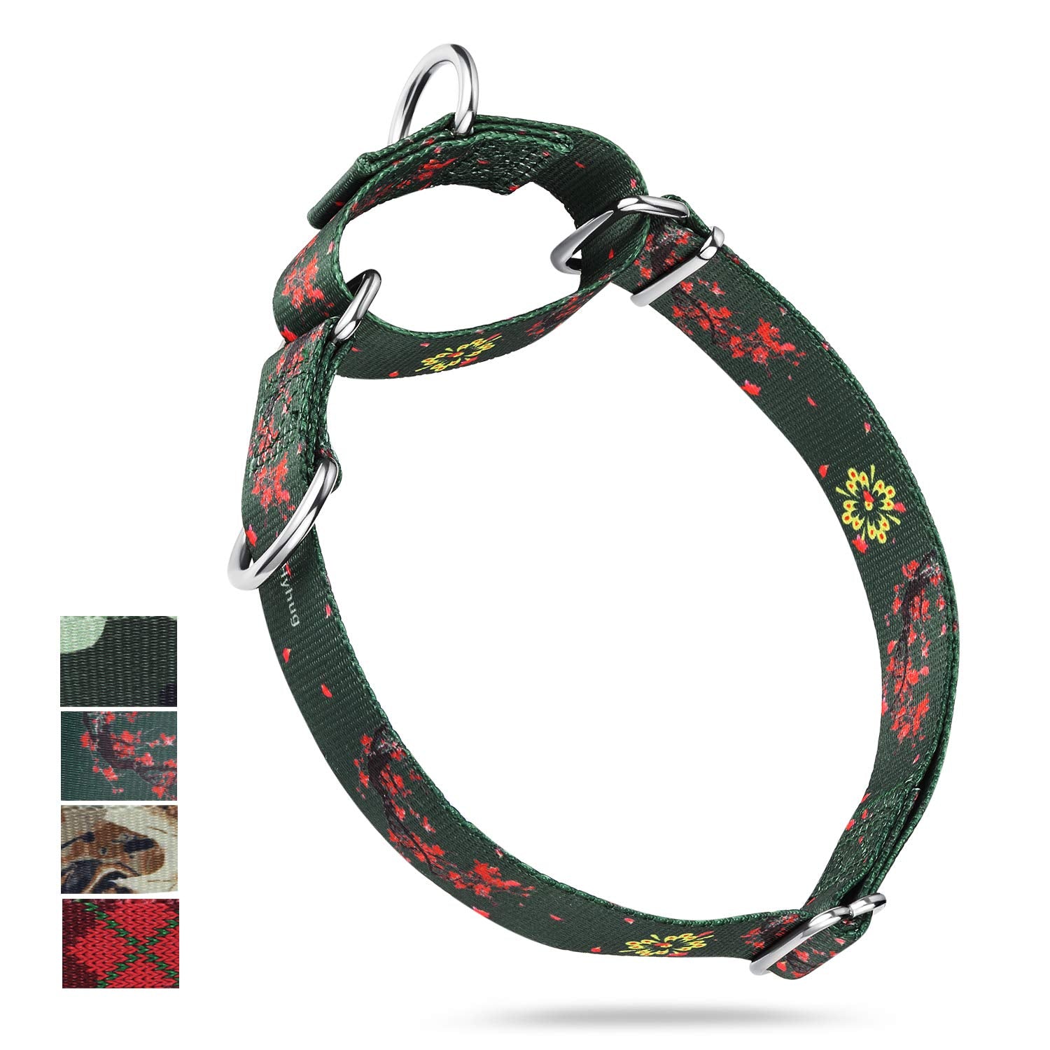 Heavy Duty Martingale Dog Collar For Large Boy And Girl Dogs Daily Use Walking Professional Training - Double Ring Attach Id Tag