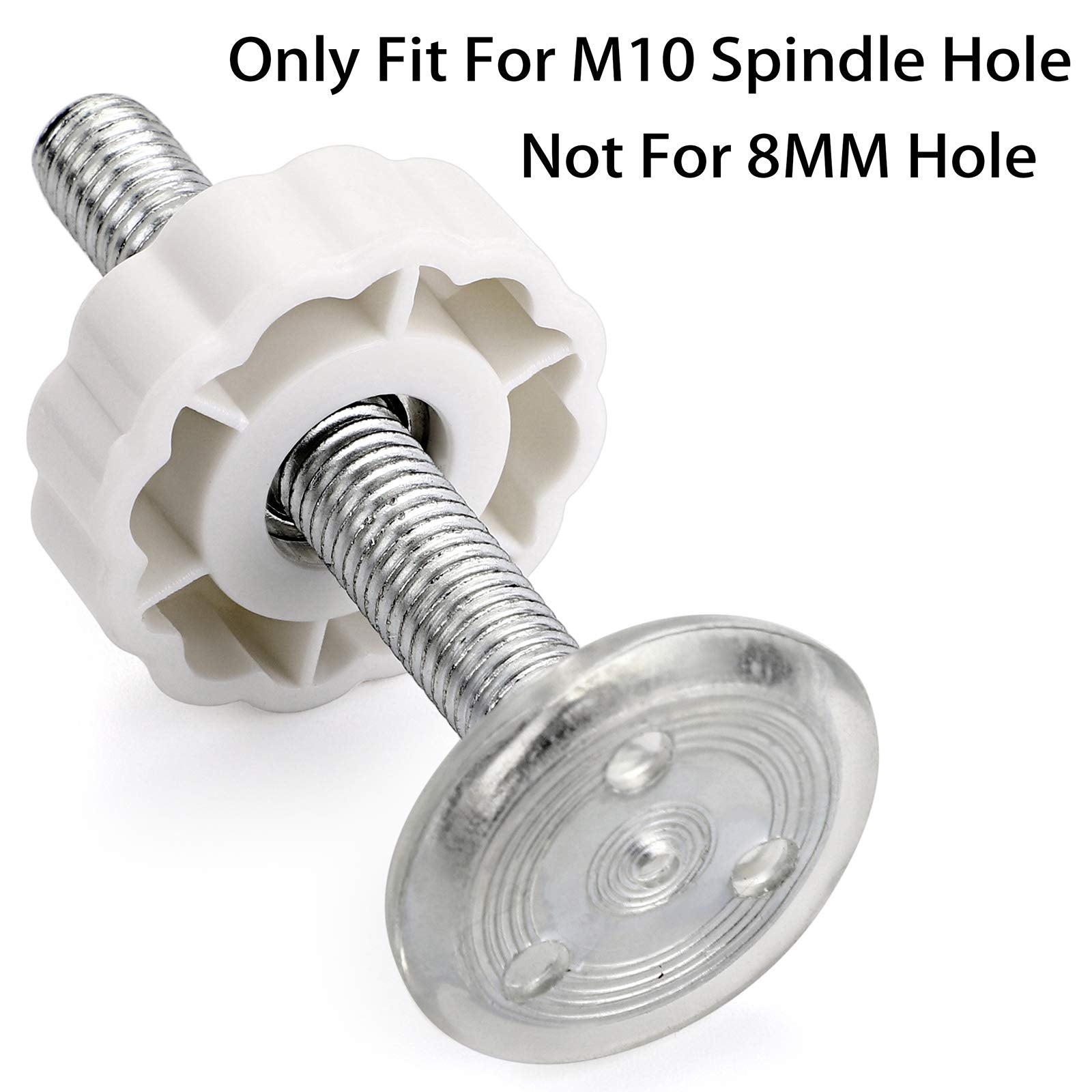 Ownmy M10(10Mm/0.39') Gate Adapter 4Pcs Gate Threaded Spindle Rod Accessory Pressure Gate Replacement Parts Screw Mounted Bolts Kit For Pets Gates Stair Railing Gates, White