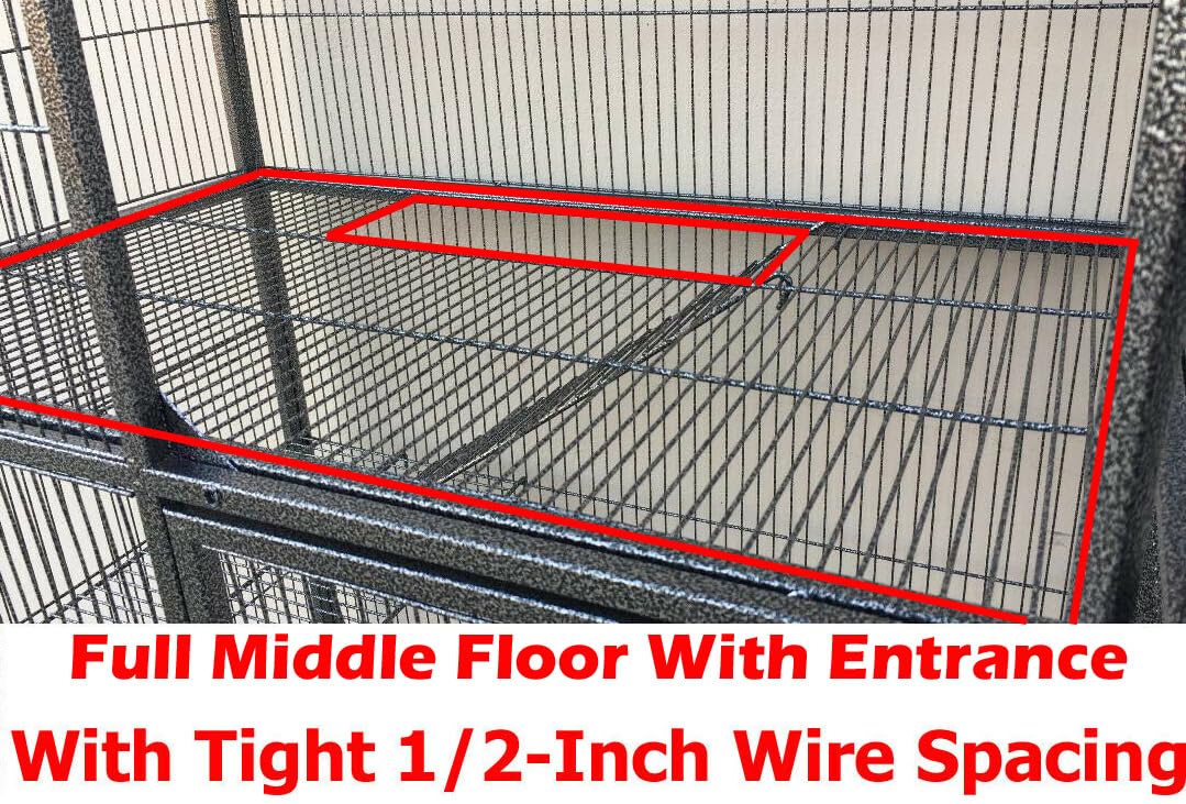 Xx-Large 37''X24''X63''H Two Full Story Deluxe Double Unit Critter Cage Extra Large Double Large Front Doors Tight 1/2-Inch Wire