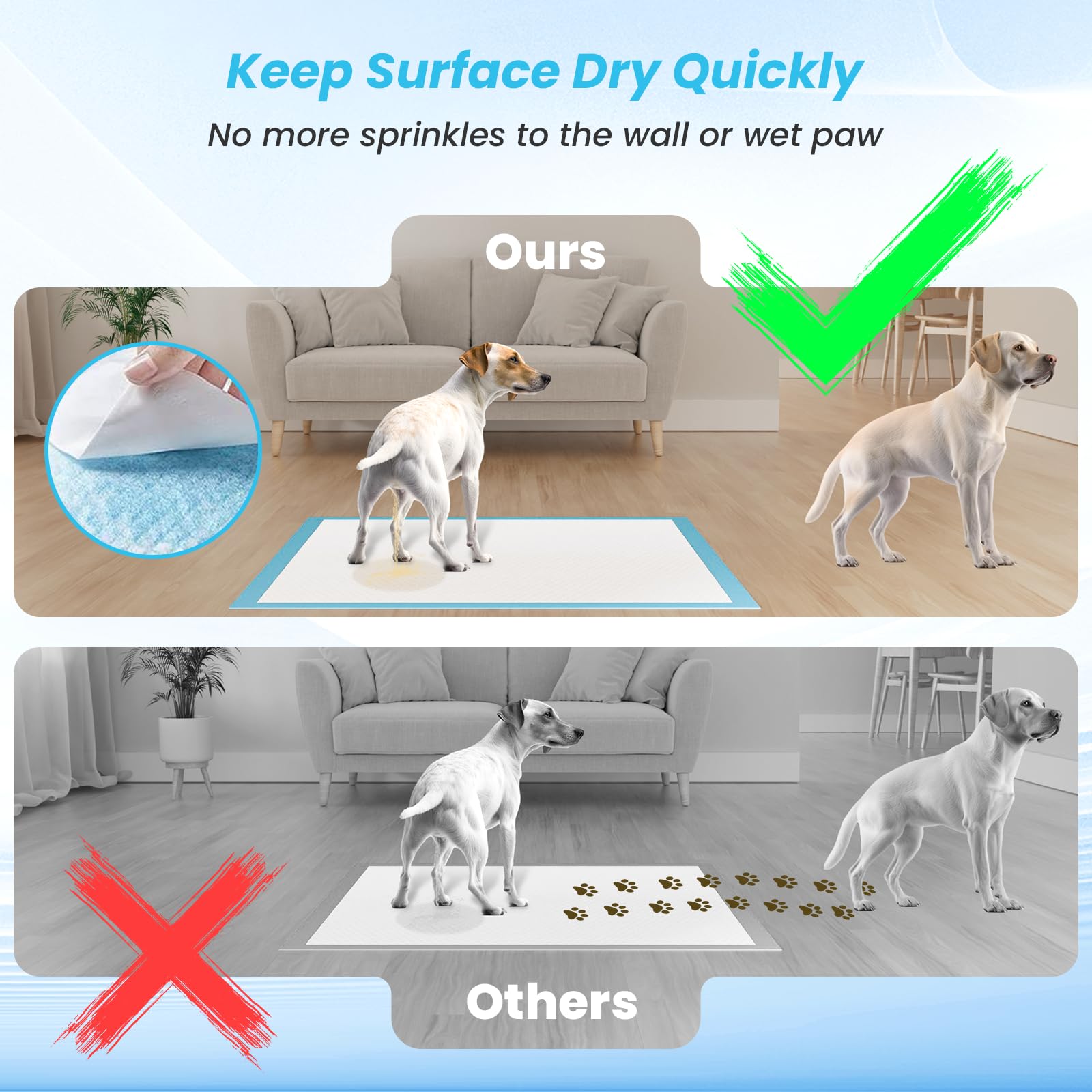 Puppy Pee Pads for Dogs - 32 x36  Extra Large, 60 Count, Leak-Proof & Super Absorbent, Thicken Disposable Potty Pads for Puppy &