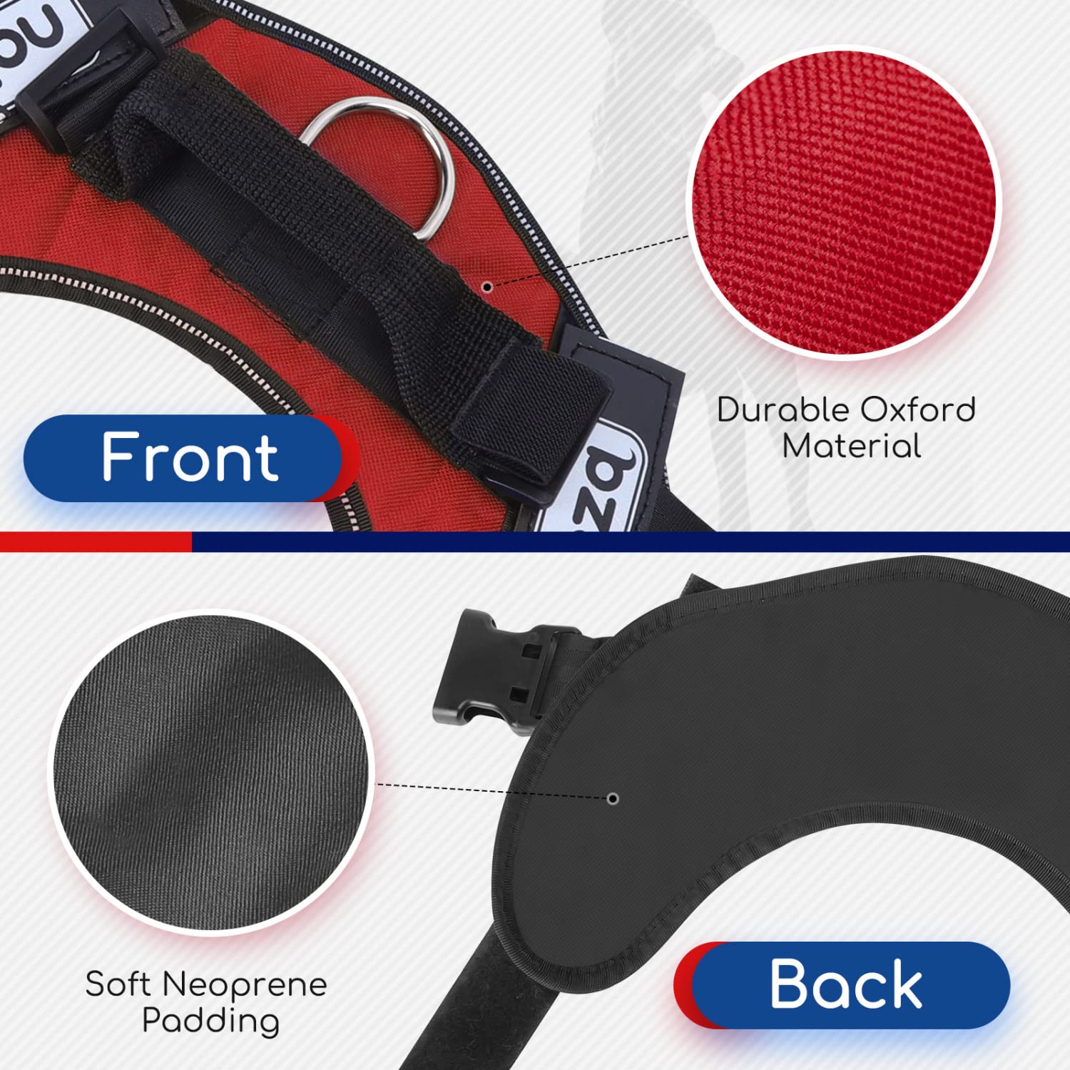 Nobleza Reflective No Pull Dog Harness with Handle and Soft Padding, Adjustable Easy On Grip Harness for Dogs, Small to Large Br