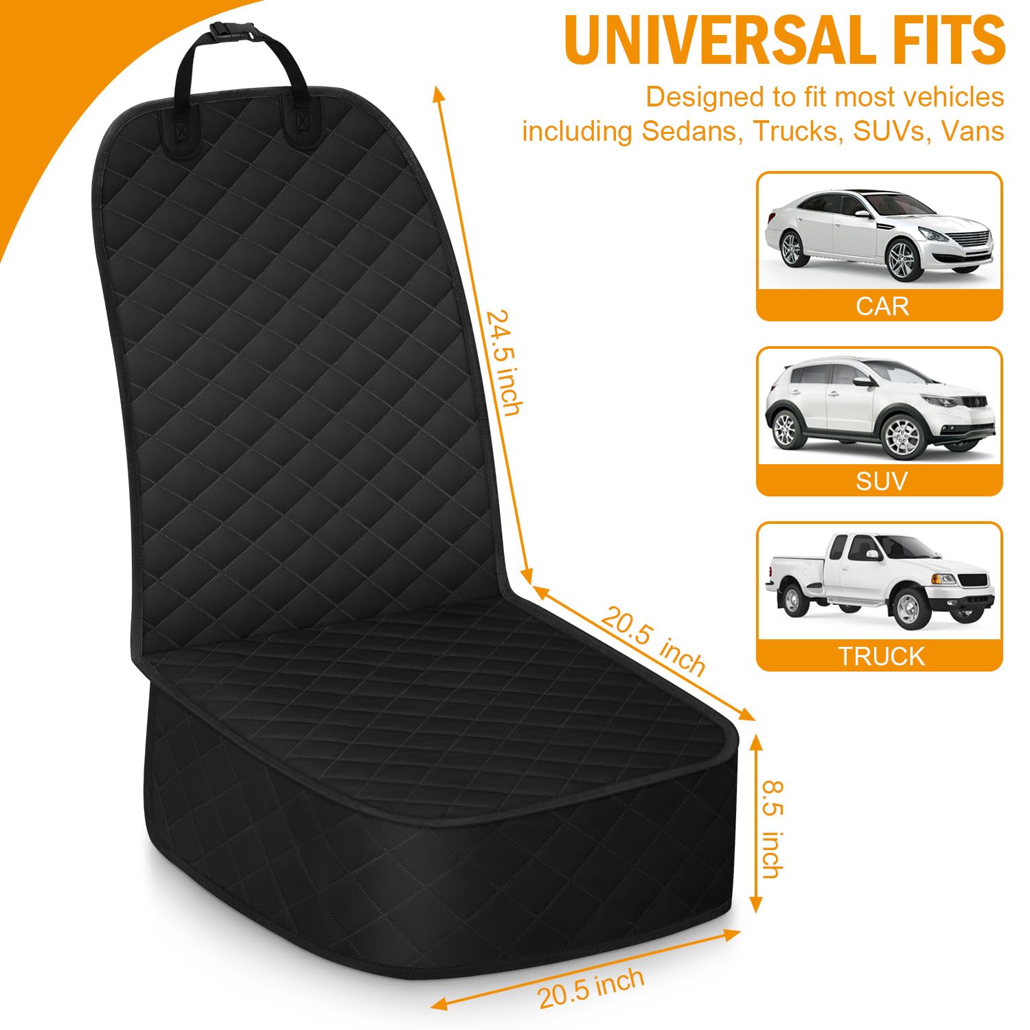 Dog Car Seat Cover, Pets Front Dog Car Seat Cover For Suv, Trucks. Waterproof Nonslip Car Seat Covers For Dogs Front Seats, Larg