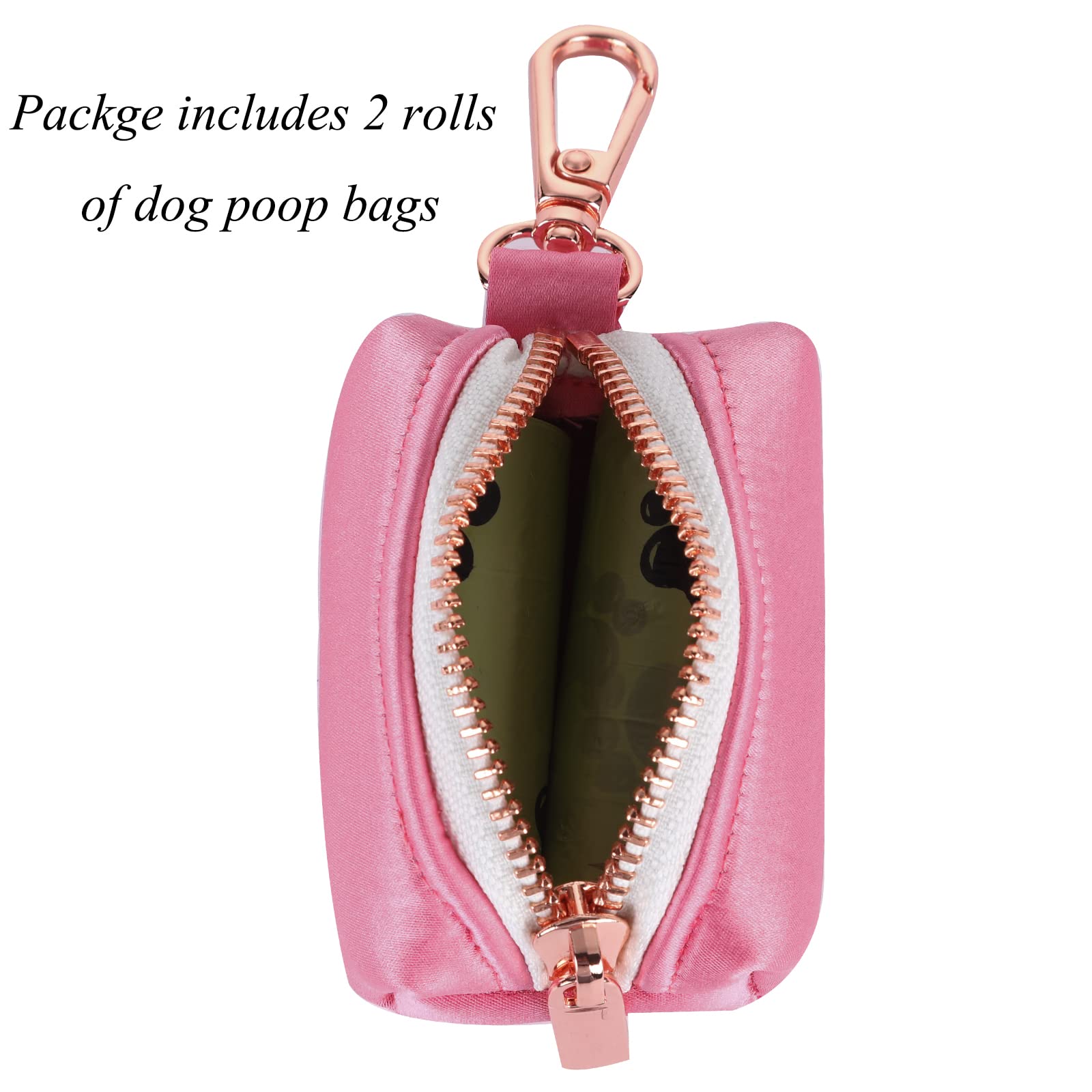Lionet Paws Cute Dog Poop Bag Holder With Dog Poop Bag For Leash, Silk Dog Bag Dispenser, Matching Dog Collar