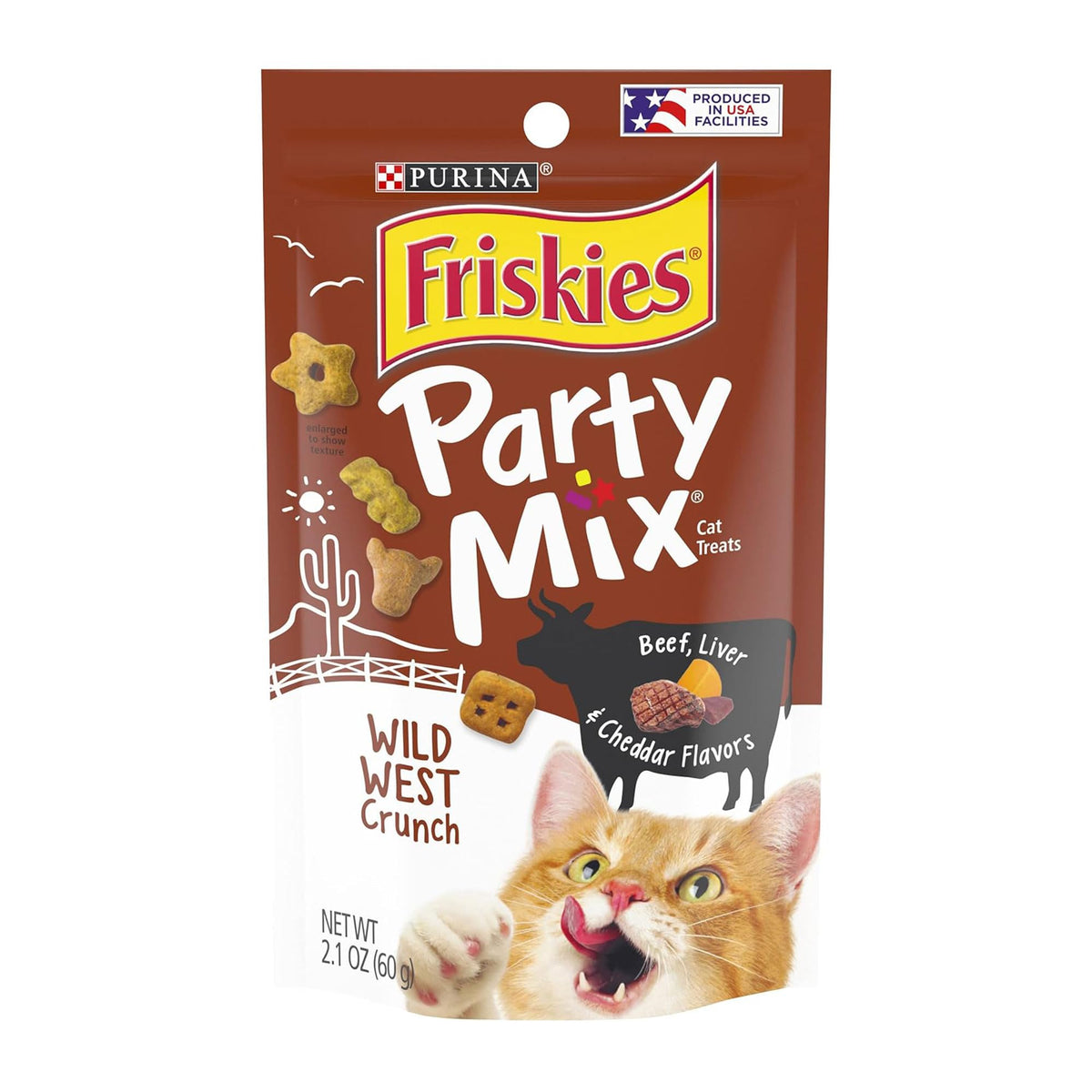 Friskies Crunchy Party Mix Pouch Cat Treats Quantity: Case Of 10, Flavor: Wild West