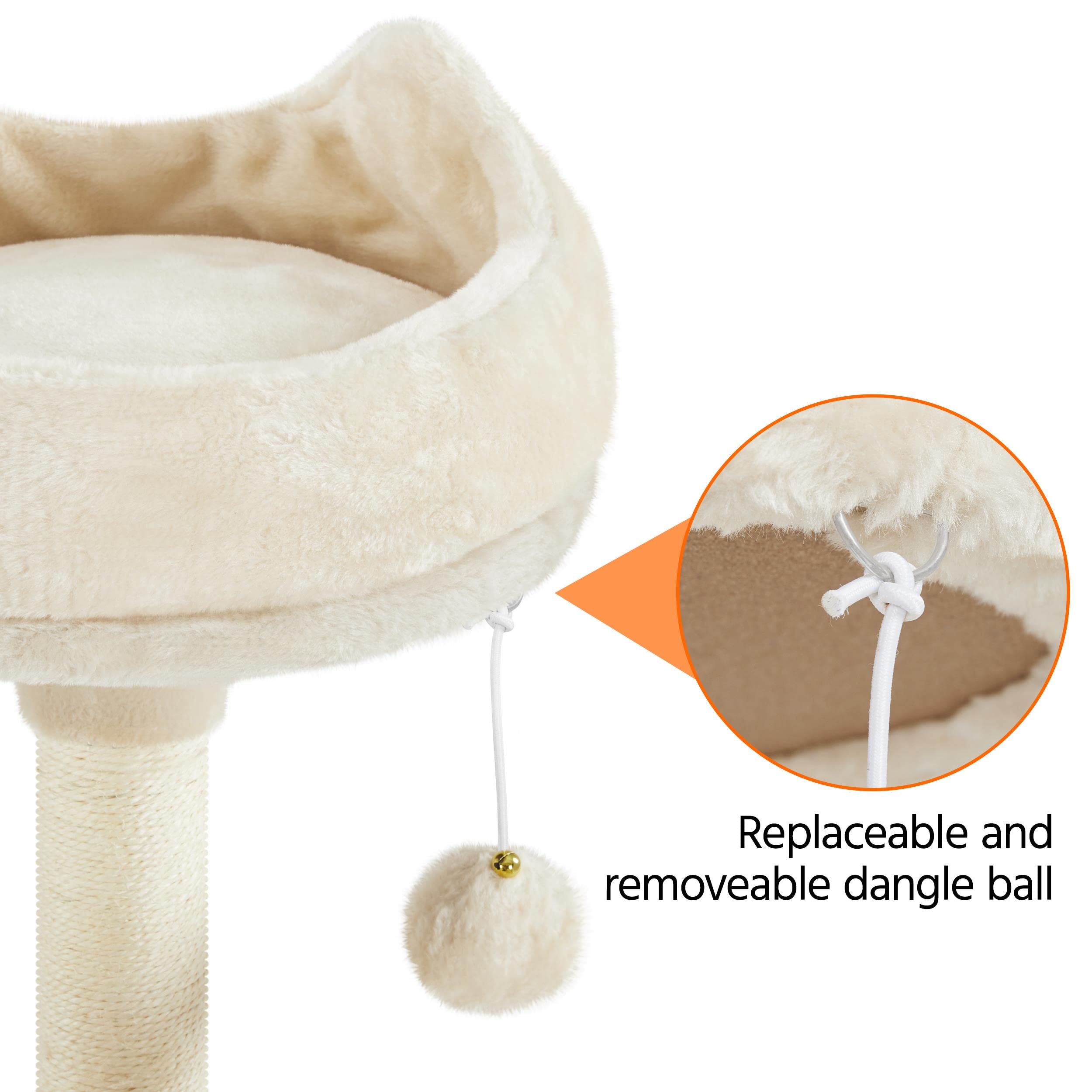 Yaheetech Cat Tree Cat Tower, Multilevel Cat Condo With Sisal Scratching Post As Indoor Cats Play House, Beige, 68.5In