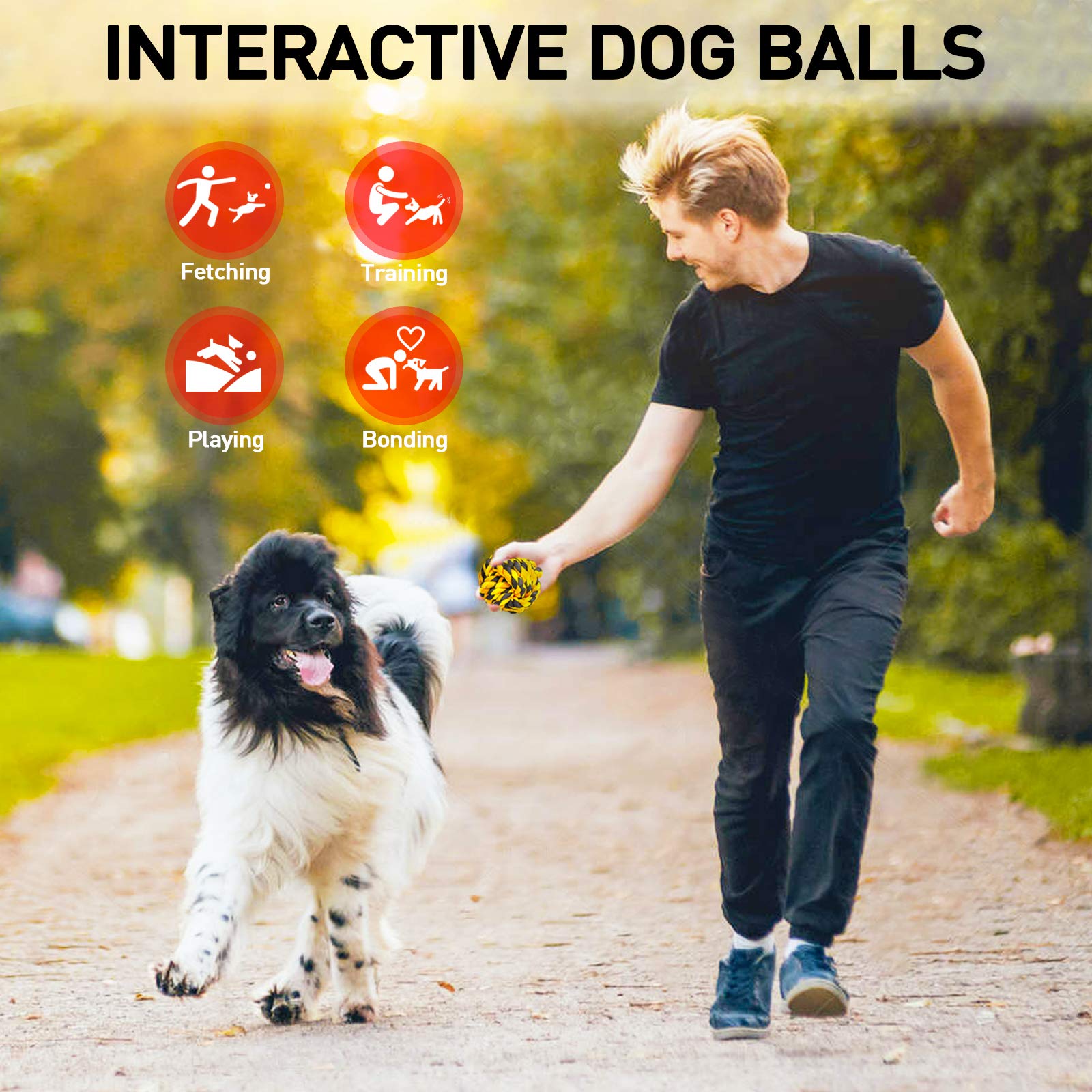 Sharlovy Dog Toys For Aggressive Chewers, Dog Balls For Large Breeds, Heavy Duty Cotton Rope Chew Toys With Tough Twisted For Medium Breeds, 6 Pack Indestructible Chew Toys