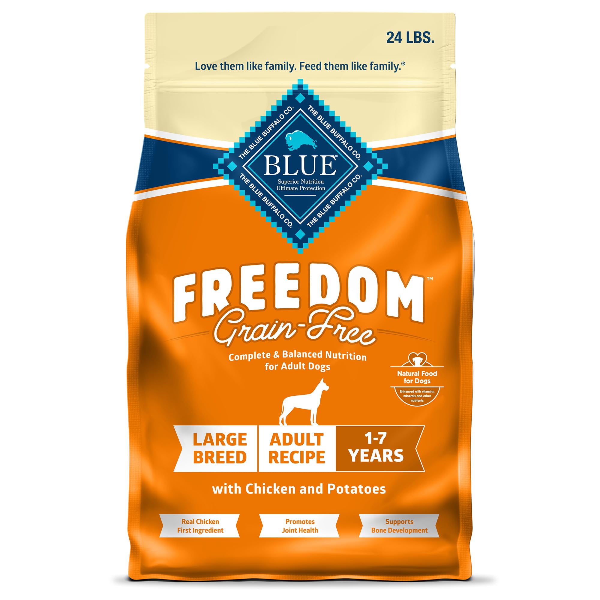 Blue Buffalo Freedom Grain-Free Large Breed Dry Dog Food, Supports Joint Health & Mobility, Made in the USA With Natural Ingredi