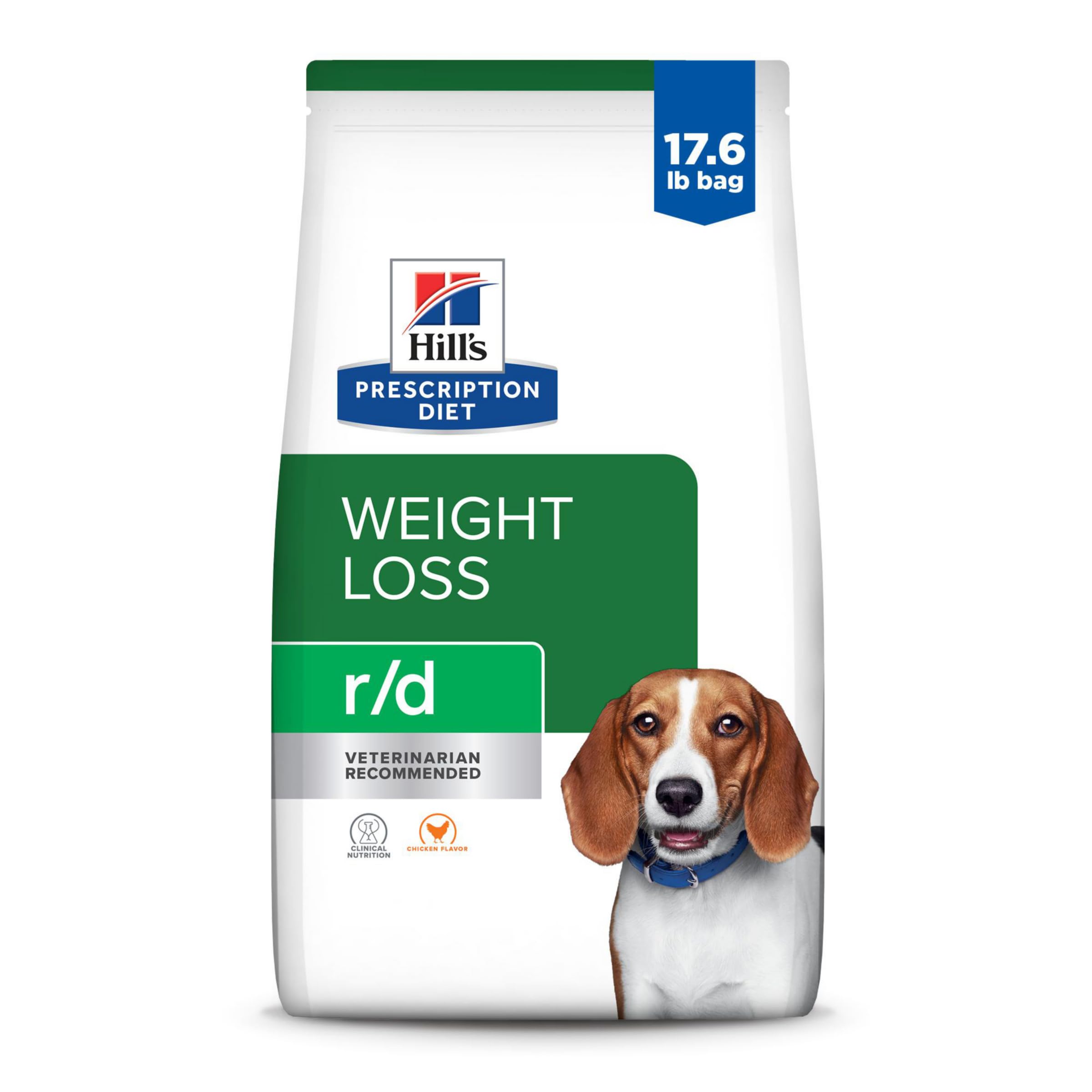 Hills Prescription Diet r/d Weight Reduction Chicken Flavor Dry Dog Food, Veterinary Diet, 17.6 lb. Bag