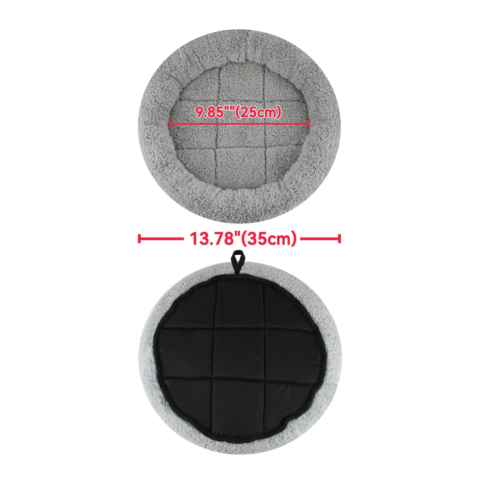 Enjoying Small Cat Bed Mat, 13.78' Round, Self Warming Cat Mat With Pillow Around, Dog Kitty Curling Sleep Cushion, Soft Kitten