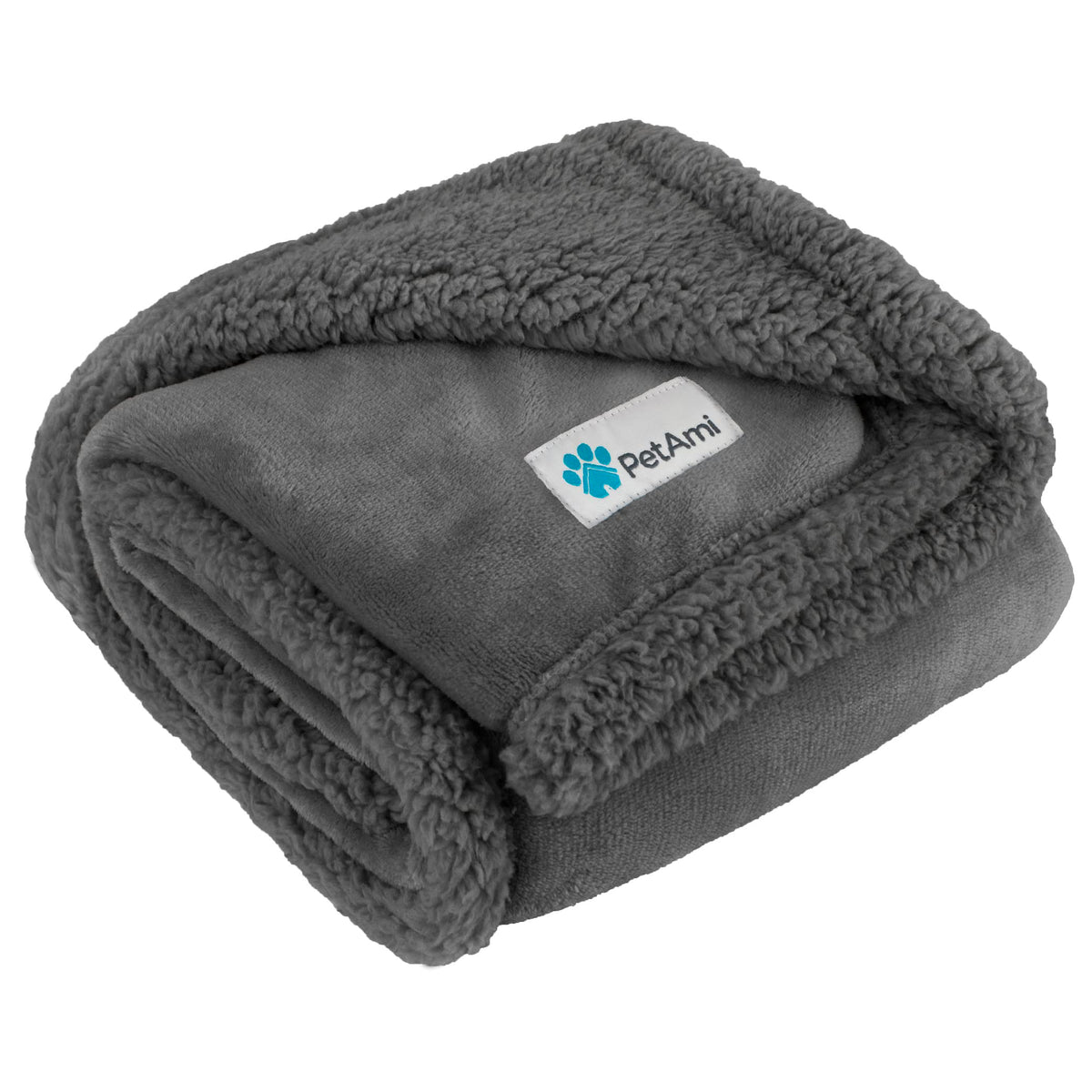 Petami Dog Blanket For Small Medium Dogs, Pet Bed Blanket Cat Puppy Kitten, Fleece Furniture Couch Cover Protector Sofa Car, Soft Sherpa Dog Throw Plush Reversible Washable, Mini 29X40 Solid Dark Gray