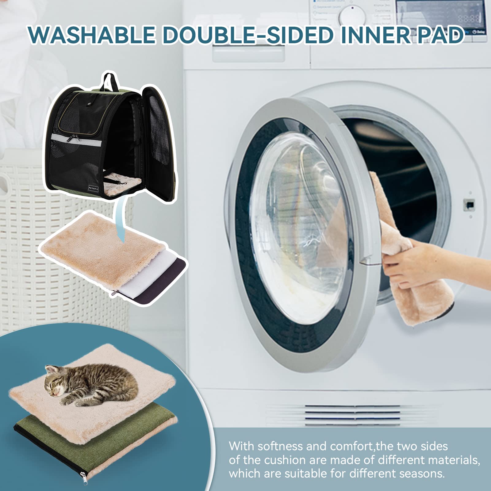 Petsfit Cat Backpack Carrier,Dog Carrier Backpacks Expandable With Great Ventilation Foldable Puppy Backpack Carrier For Travel,