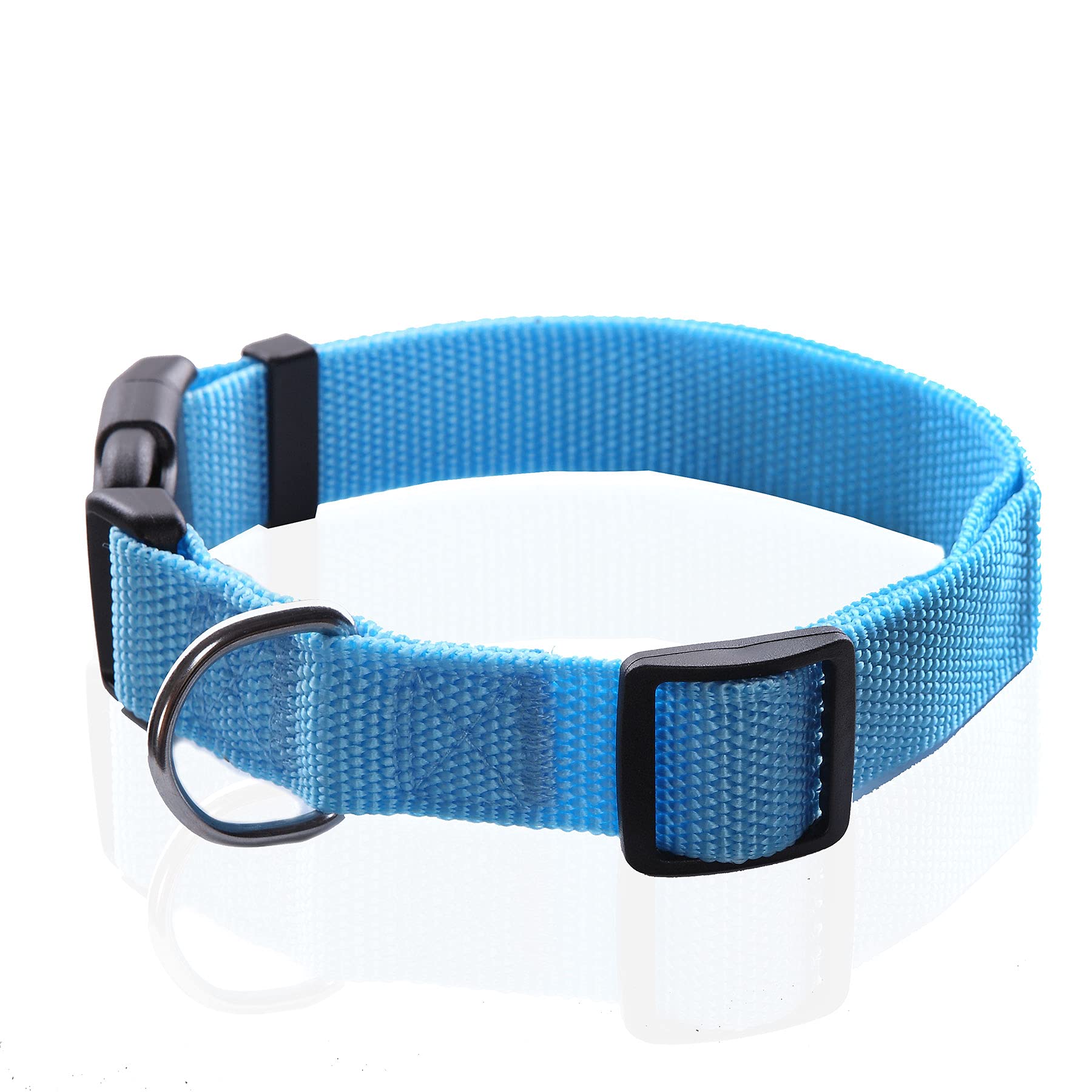 Adjustable Nylon Dog Collar, Durable Pet Collar 1 Inch 3/4 Inch 5/8 Inch Wide, For Large Medium Small Dogs (S( 5/8' X 11-16'), Sky Blue)