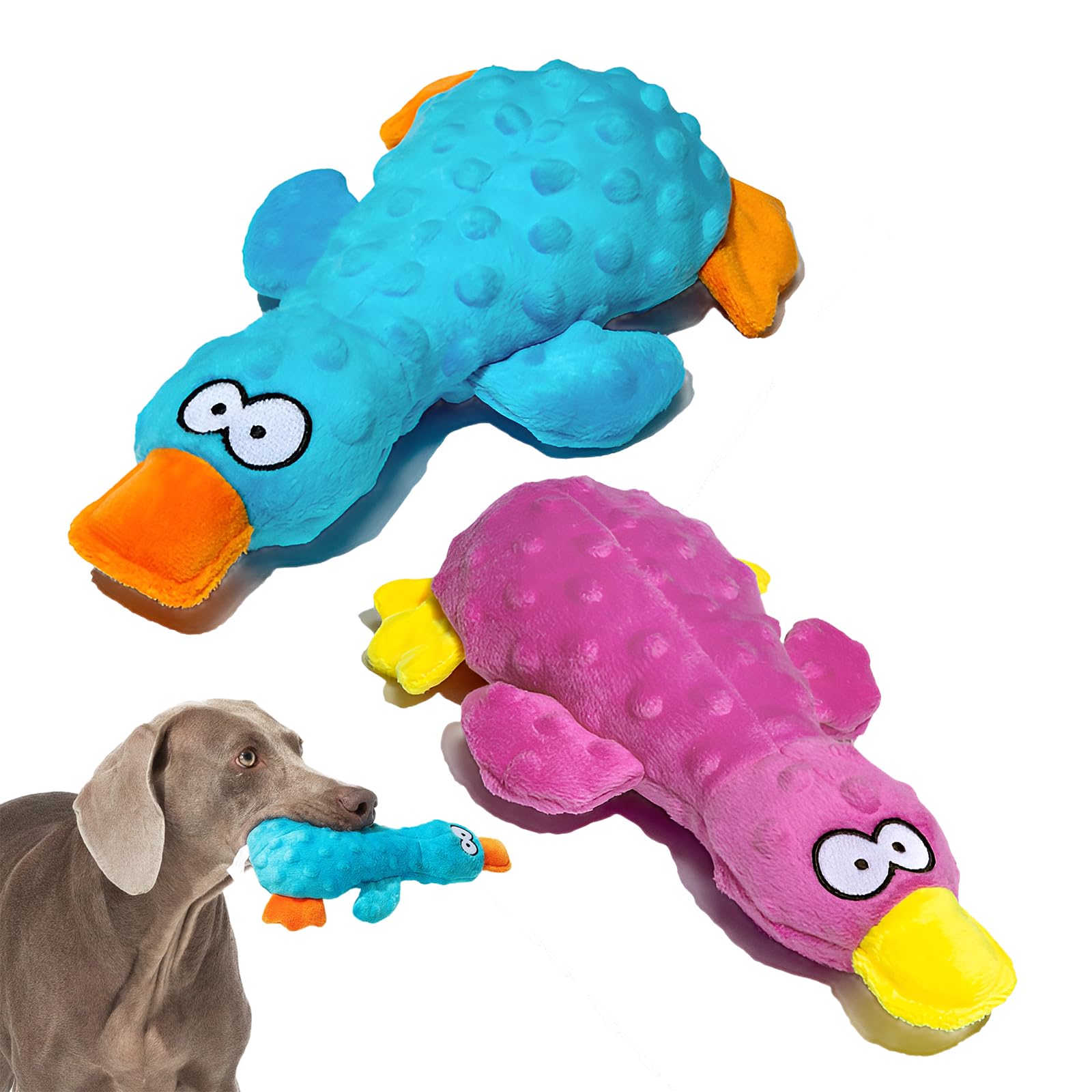Adpartner Plush Squeaky Dog Toys, 2 Pack Squeak Duck Stuffed Squeaky Toys For Small, Medium Dogs To Keep Them Busy, Interactive 