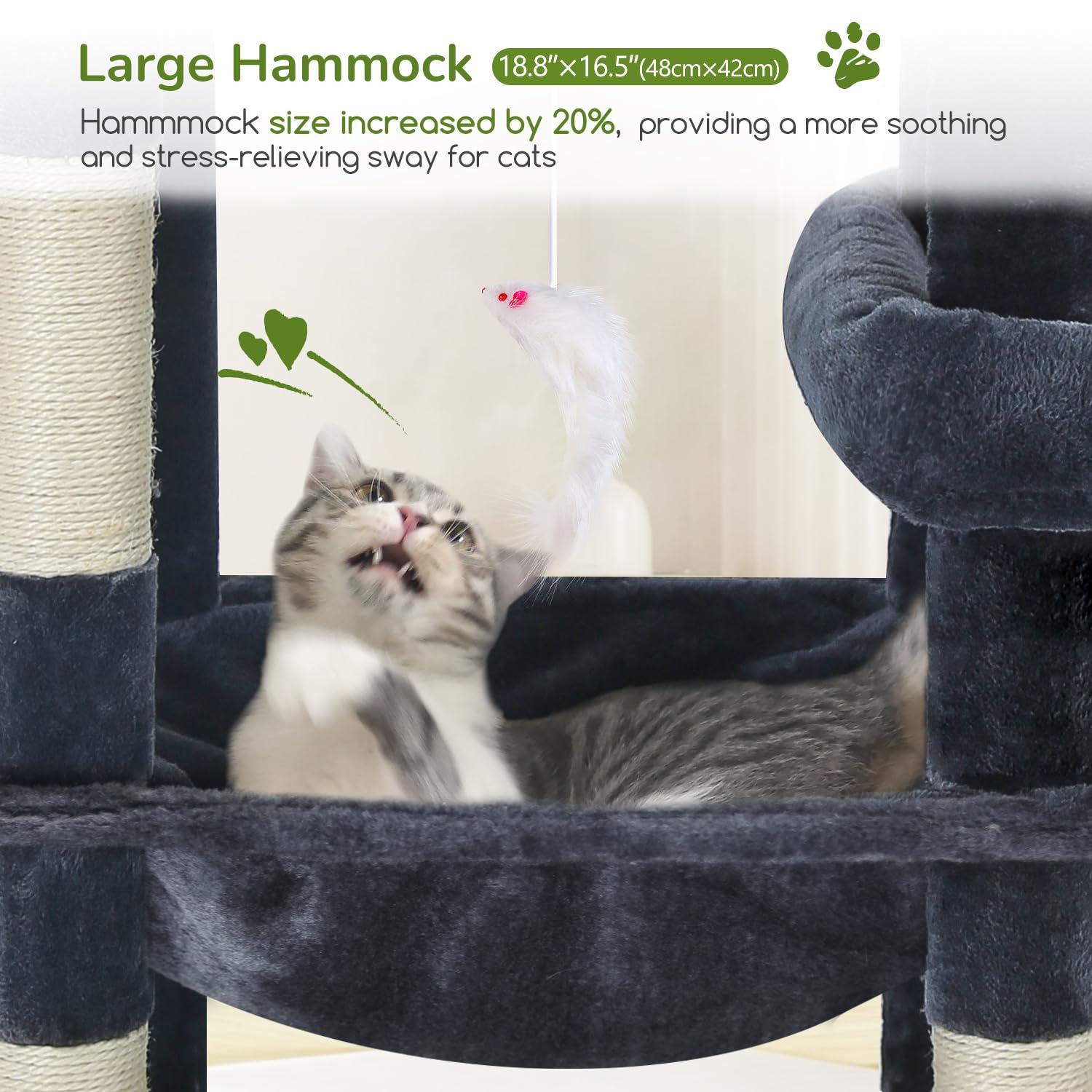 Globlazer S65 Extra Large Platform Cat Tree, 65In Sturdy Cat Scratching Tree For Indoor Cats Large Adult, Big Cat Perch Tower Wi