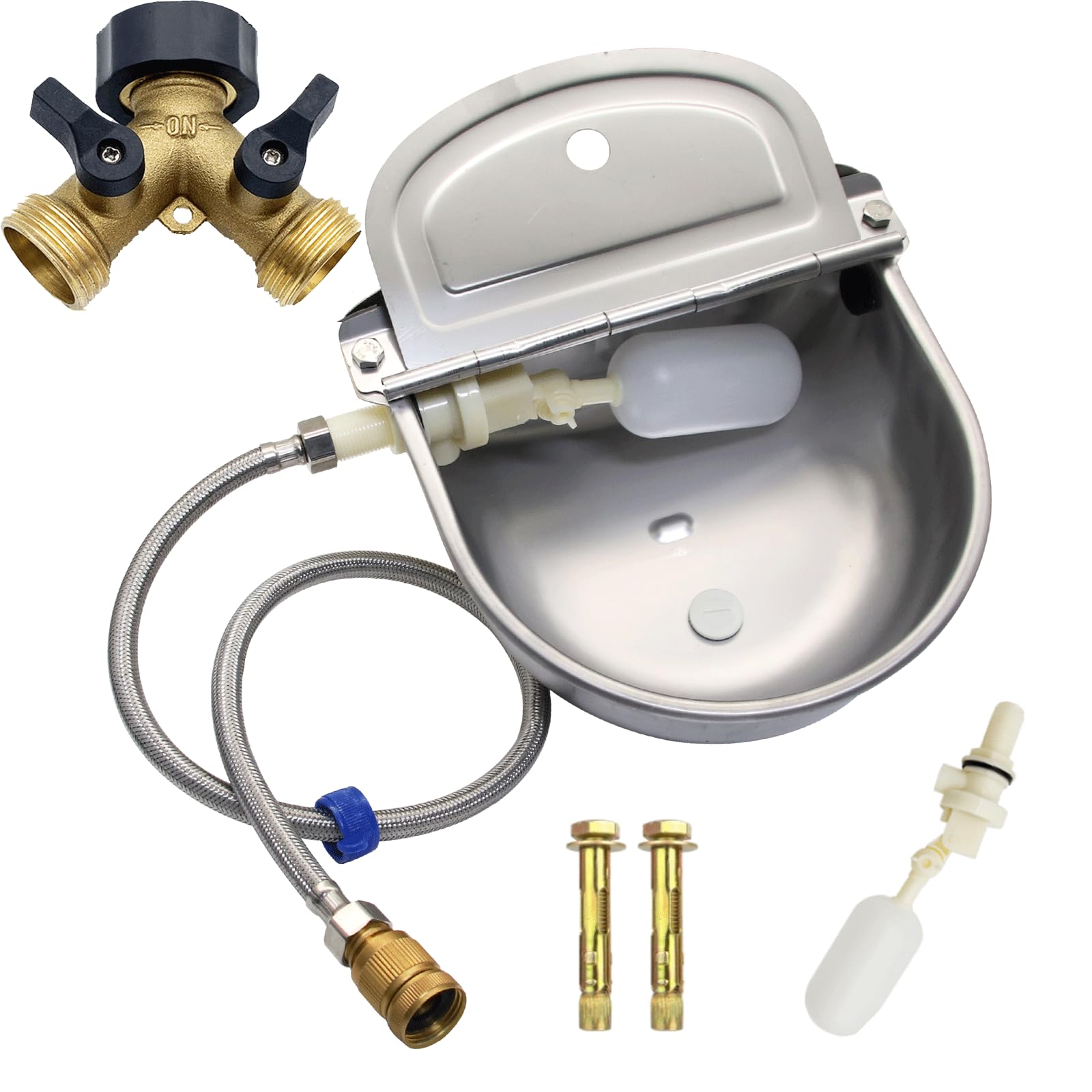 Automatic Dog Water Bowl Dispener, 304 Stainless Steel Water Feeder Trough for Livestock, Goat,Chicken Horse,Automatic Animal Dr