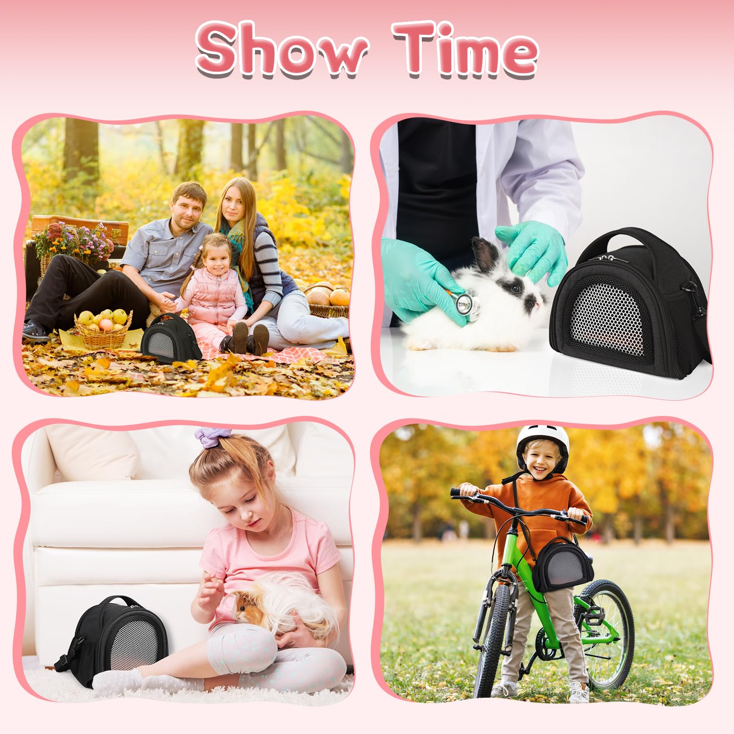 YUDODO Hamster Carrier Guinea Pig Carrier Bag Small Animal Sugar Glider Pouch Gerbil Hedgehog Portable Travel Carrier Outdoor Ha