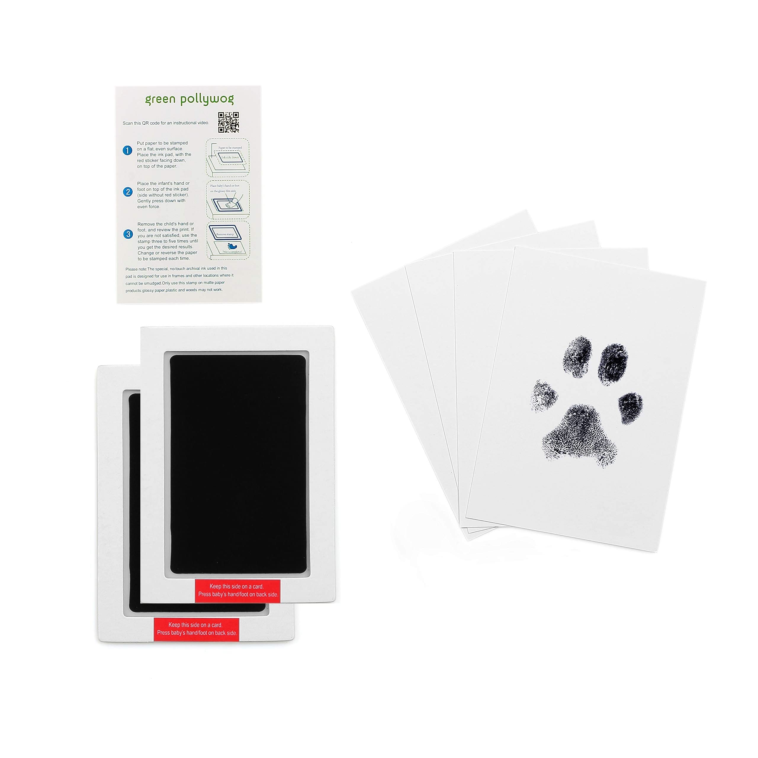 Green Pollywog - Extra-Large Clean Touch Inkless Ink Pad For Pets  Pawprints For Dogs & Cats Non-Toxic  Paw Print Stamp Kit  Dog