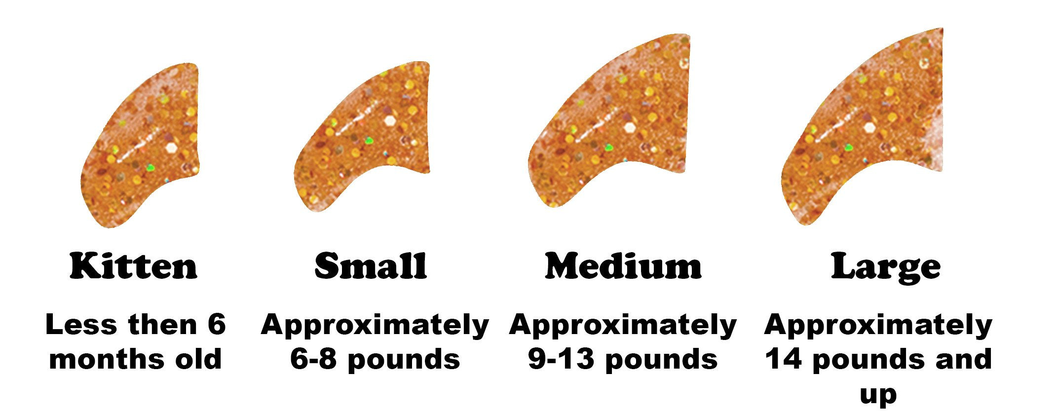 Purrdy Paws 100 Pack Soft Nail Caps For Cat Claws Gold Holographic Glitter Kitten