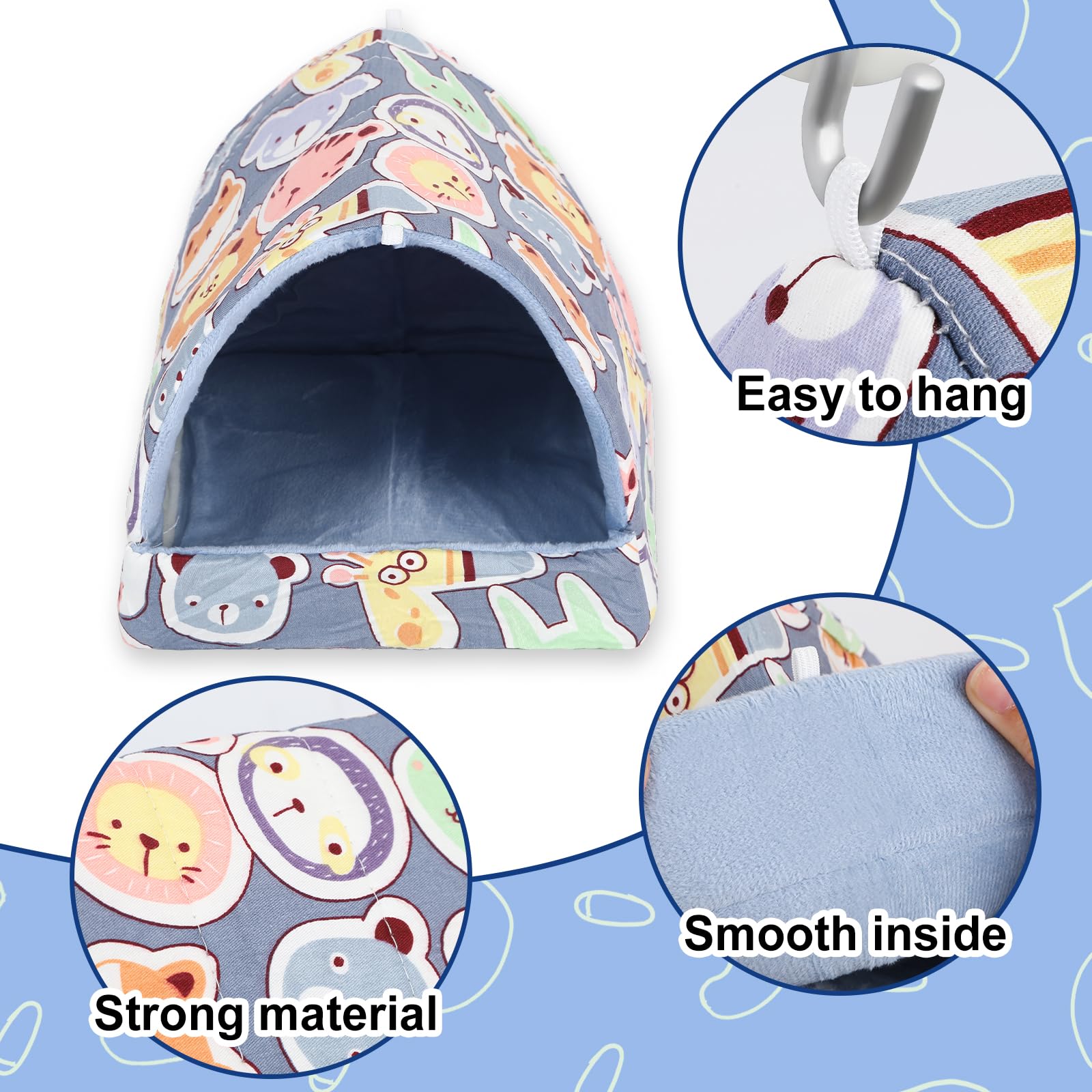 Upins 2 Pack Guinea Pig Hideout,Guinea Pig Bed Washable Small Animal House Cage Accessories For Mouse Chinchillas Hamsters Hedge