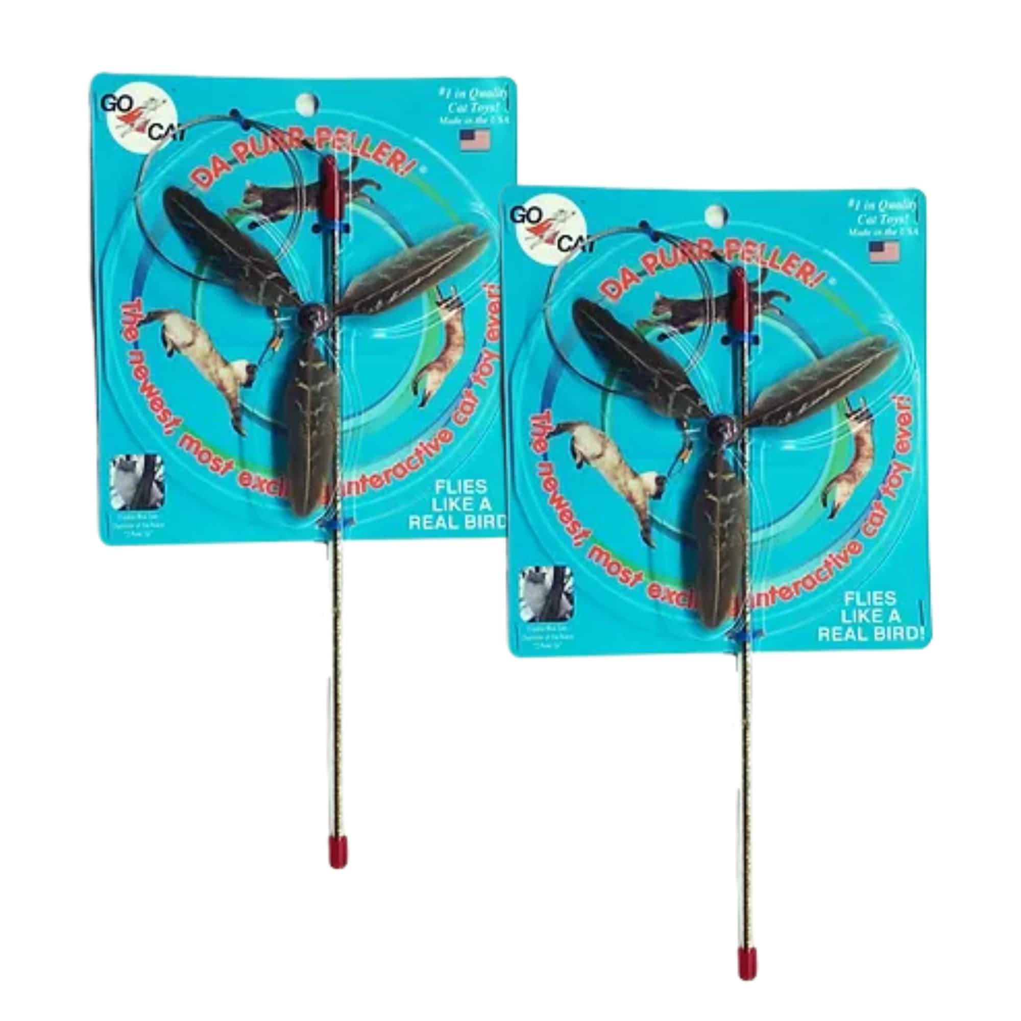 GoCat Da Purr-Peller Cat Toy, A Feather Propeller That Spins as it is Guided Through The Air (?wo ?ack)