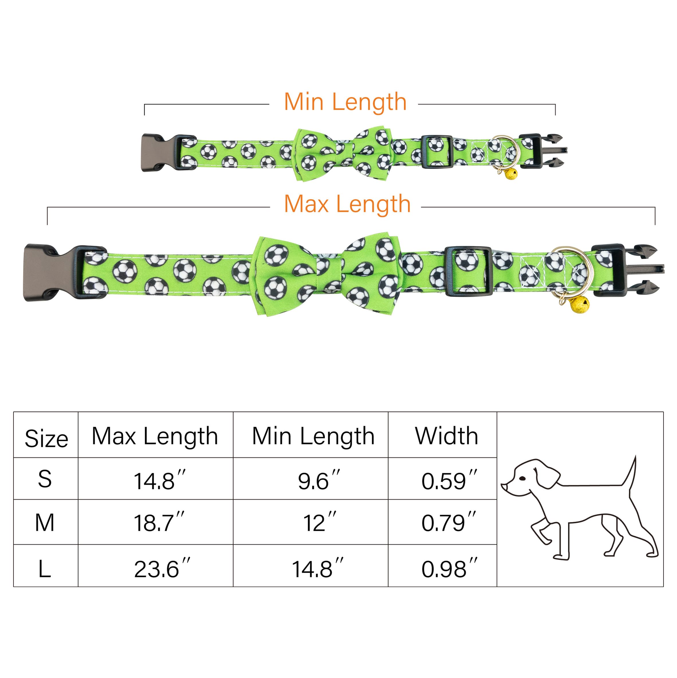 Yizepet Dog Collar With Bow Tie- Adjustable Pet Collar For Dogs With Plastic Buckle Collar, Stylish Pattern For Small Medium Or