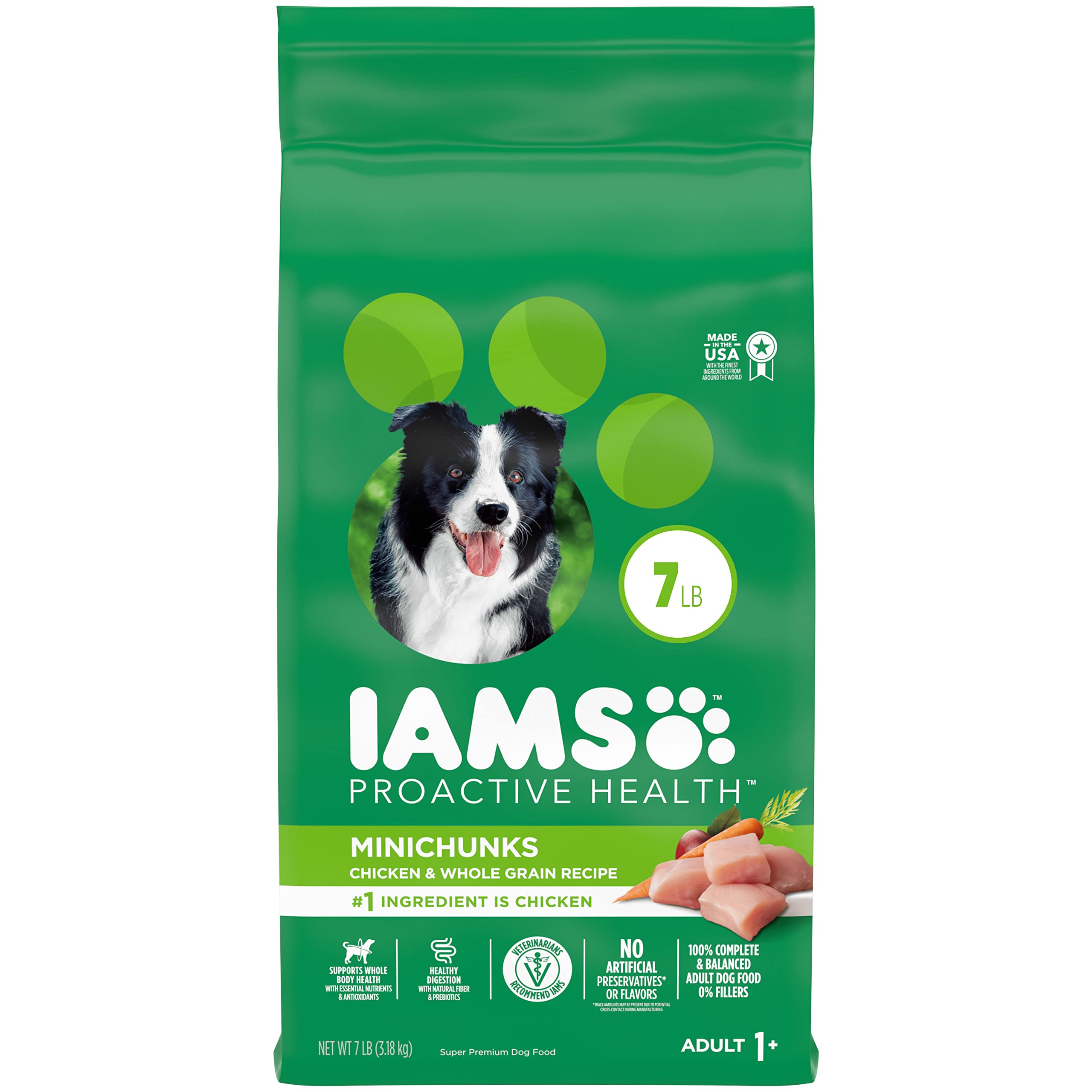 IAMS Proactive Health Minichunks Adult Dry Dog Food with Real Chicken and Whole Grains, 7 lb. Bag