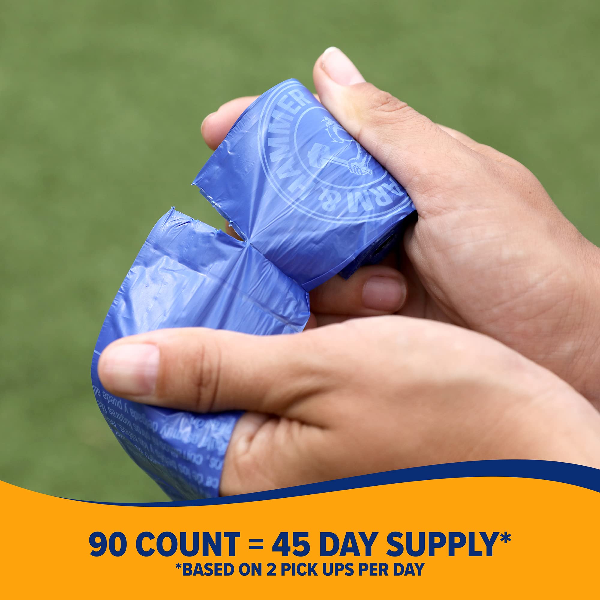 Arm & Hammer Easy-Tear Disposable Dog And Cat Waste Bags With Activated Baking Soda, 90 Dog Poop Bags, 9 X 14 Inches Inches