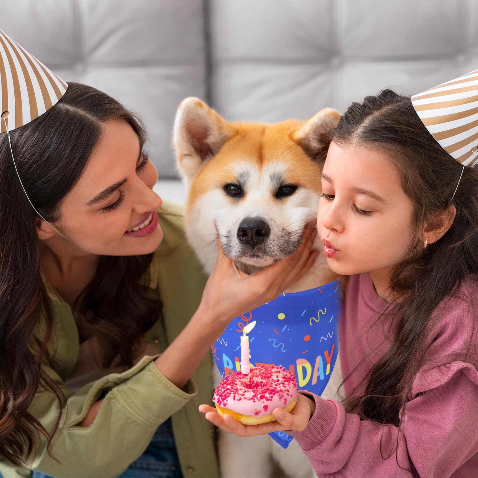 Grevosea Birthday Boy Dog Bandana, Printed Dog Birthday Bandana Pet Scarf For Small Medium Large Cats Dogs Birthday Party Suppli