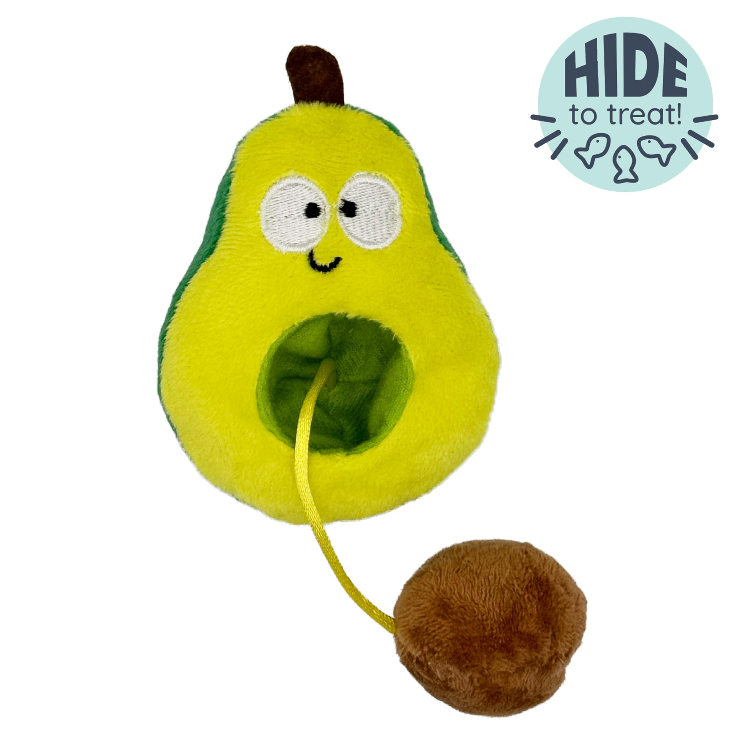 Huxley & Kent Plush Cat Toy - Avocado Popper - Snack Attack Strong Catnip And Crinkle Filled Cat Toy - Kittybelles