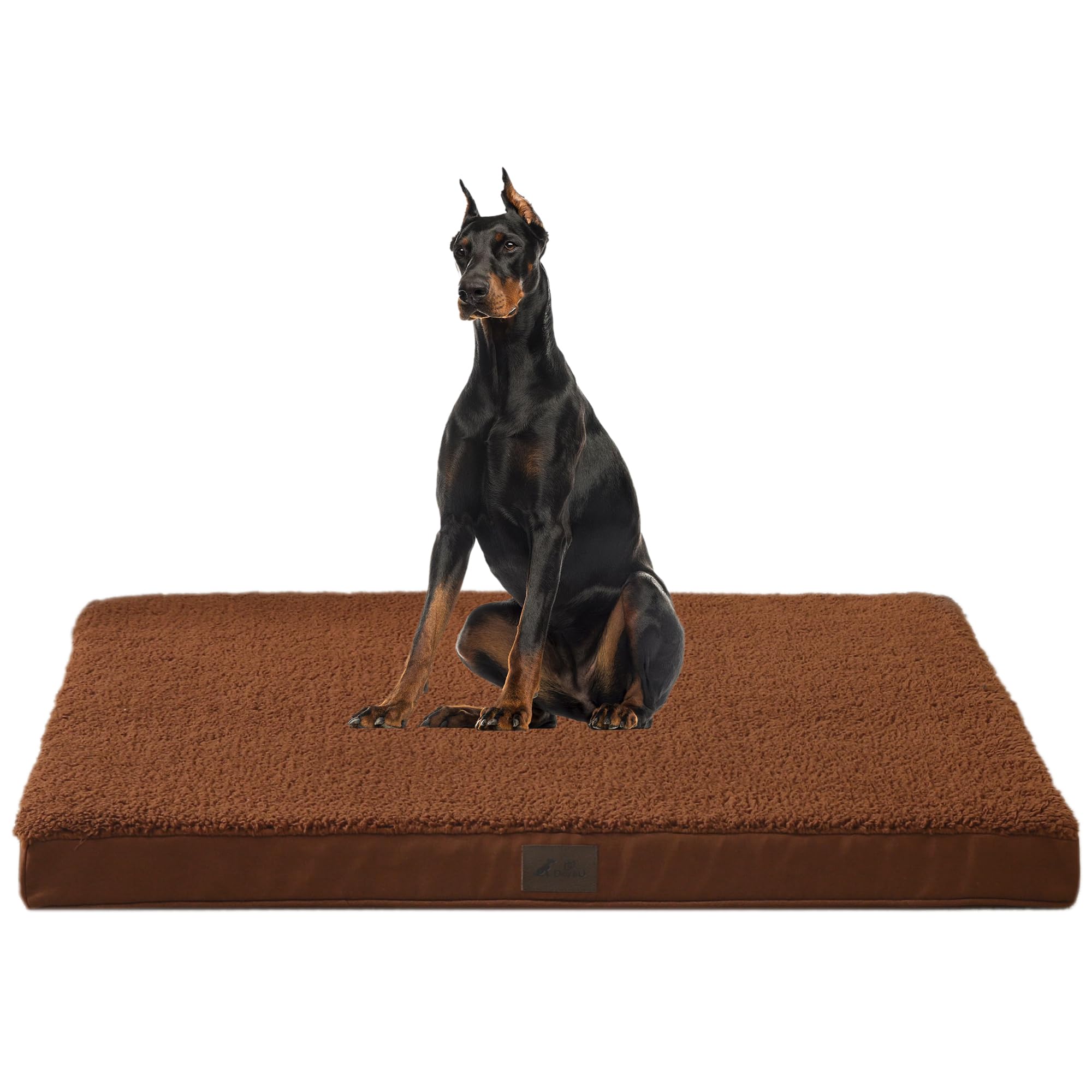 DaysU Dog Bed for Extra Large Dogs, Orthopedic Dog Beds with Removable Washable Cover, XL Egg Crate Foam Pet Bed Mat, Flax Brown