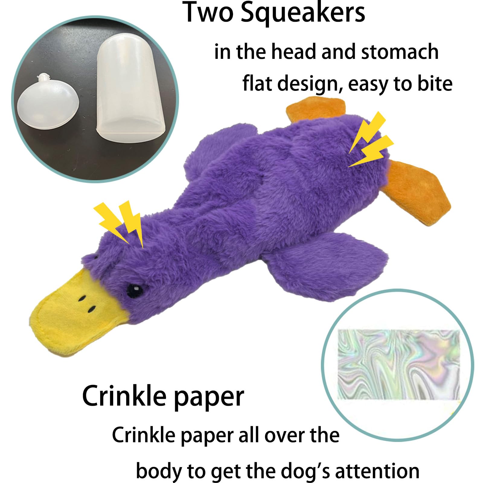 Aimeting No Stuffing Dog Toys 3 Pack, Squeaky Dog Toys For Large Dogs, Plush Toys For Aggressive Chewers Small Medium Large Bree