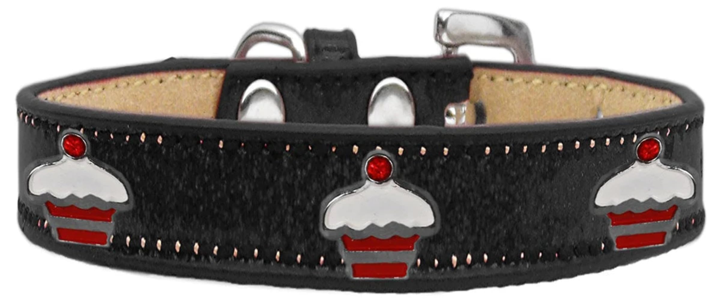 Christmas Dog, Puppy & Pet Widget Ice Cream Collar, Red Cupcake Red 16