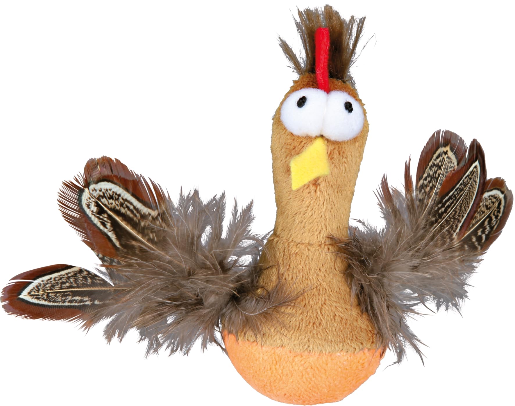 Trixie RolyPoly Chicken Cat Toy With Catnip & Feathers  Interactive Plush Toy To Stimulate Hunting Instincts | Soft Polyester 