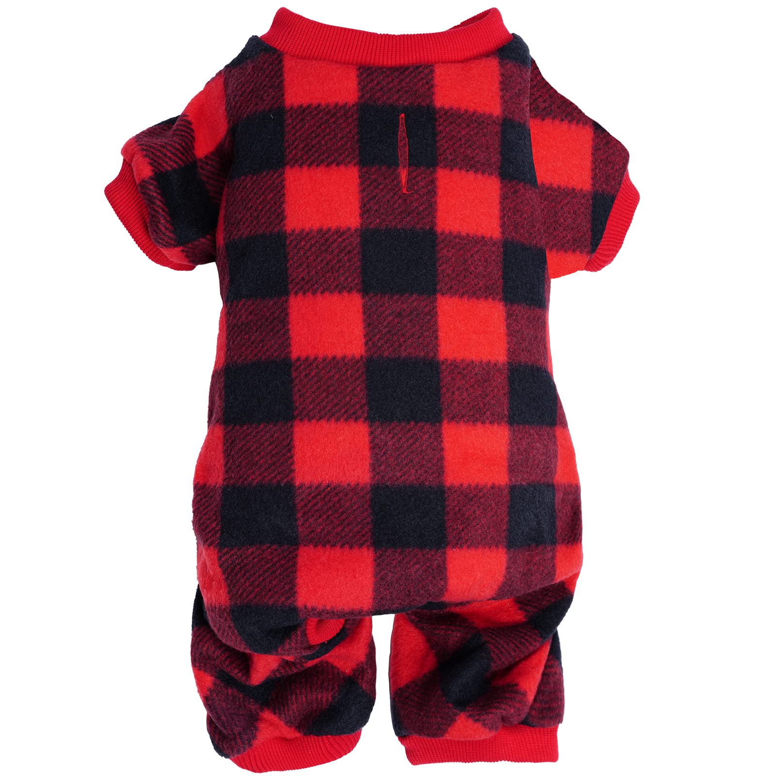 Topbuti Pet Christmas Pajamas Red Black Buffalo Plaid Jumpsuit Dog Cat Soft Winter Clothes Puppy Doggie Checkered Sweater Appare
