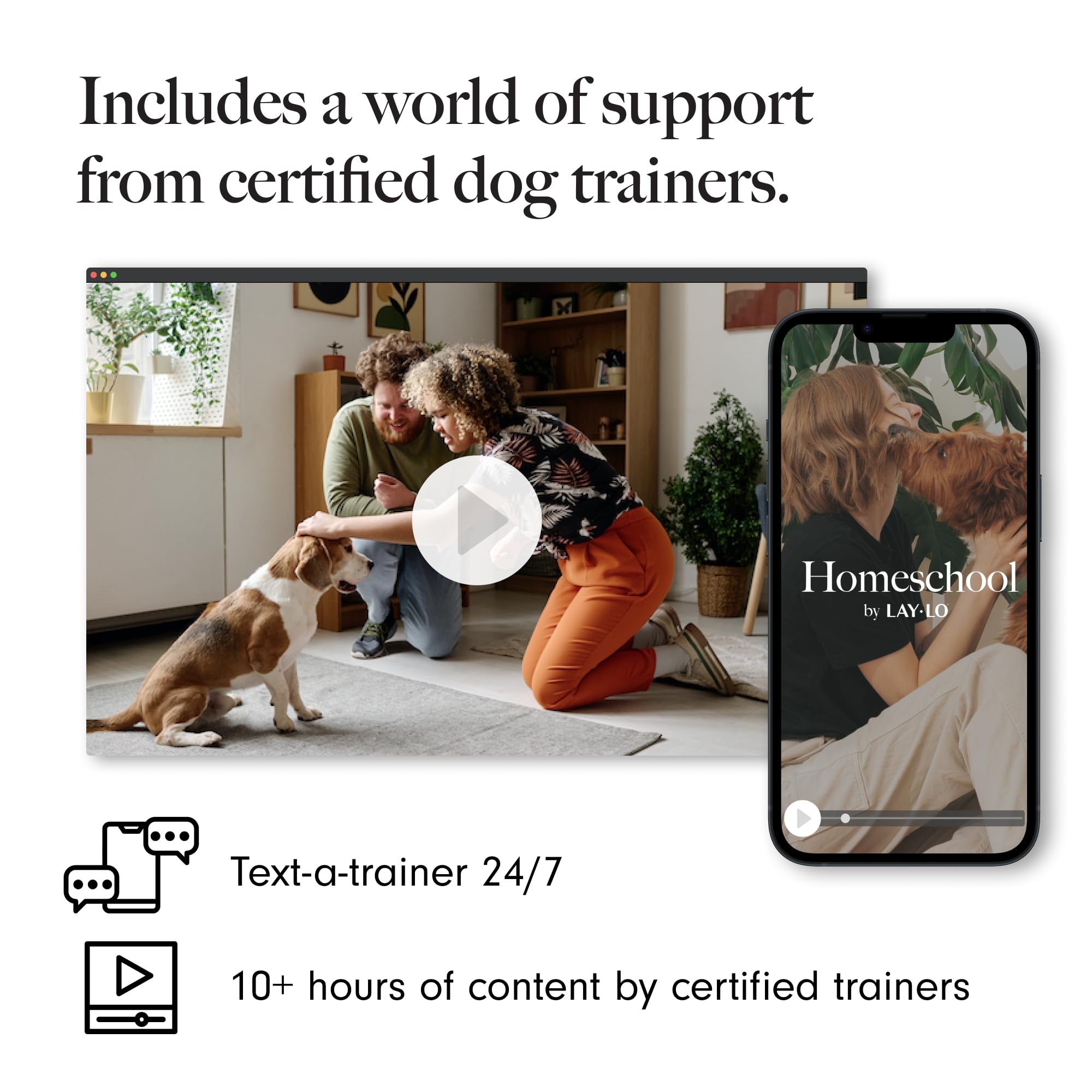 LAY LO Natural, Non-Toxic Cotton Rope Toys for Small and Medium Dogs | 2-Pack | Includes Live Support with Dog Trainer | Durable