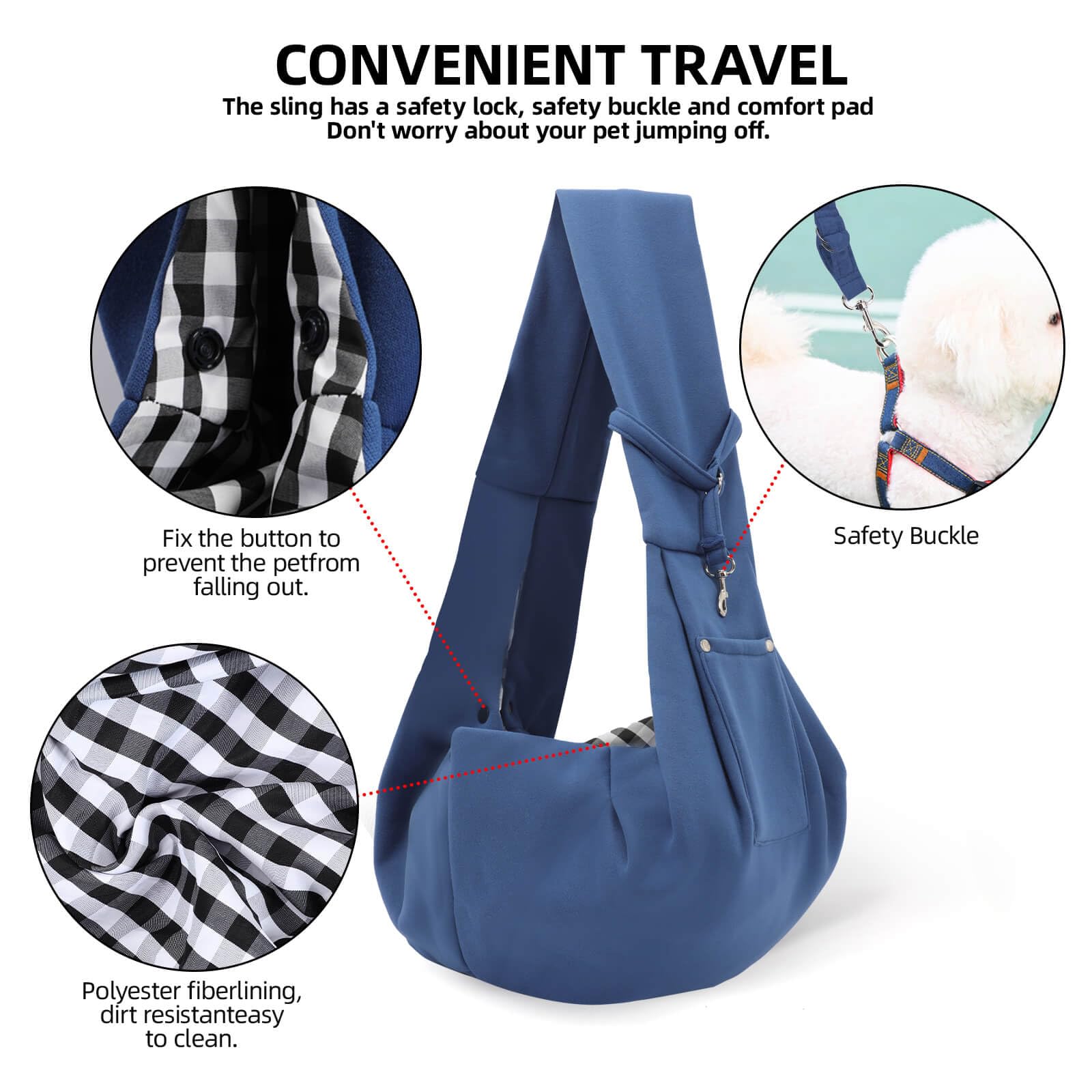 Dog Carrier Sling - Reversible Puppy Carrier Purse With Storage Pocket, Hand-Free Dog Sling Carrier For Carry Small Dogs And Cat