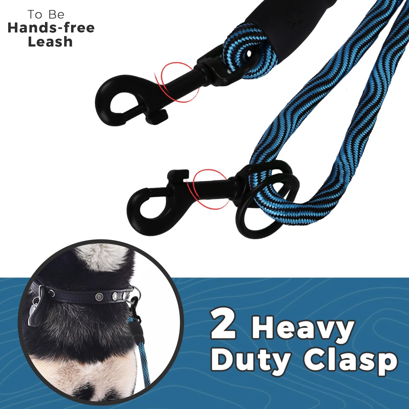 Long Dog Leash Tie-Out Check Cord, 16Ft/30Ft/50Ft/100Ft Recall Dog Training Rope Leash, Heavy Duty Dog Lead For Large Medium Sma
