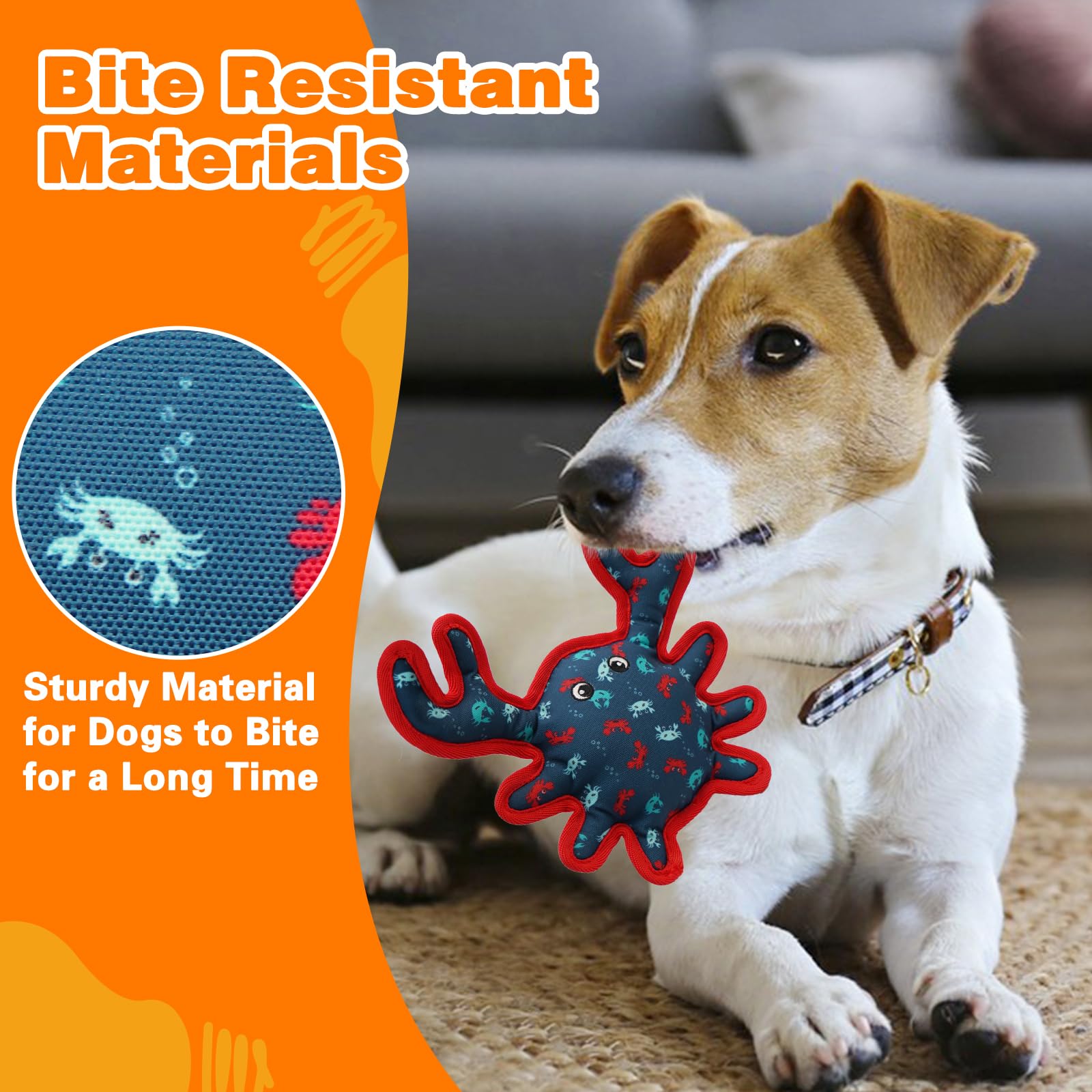 Lepawit Squeaky Dog Toys, Sturdy Dog Toys For Dogs Indoor Play, Cute Crab Interactive Toy For Small And Medium Dogs