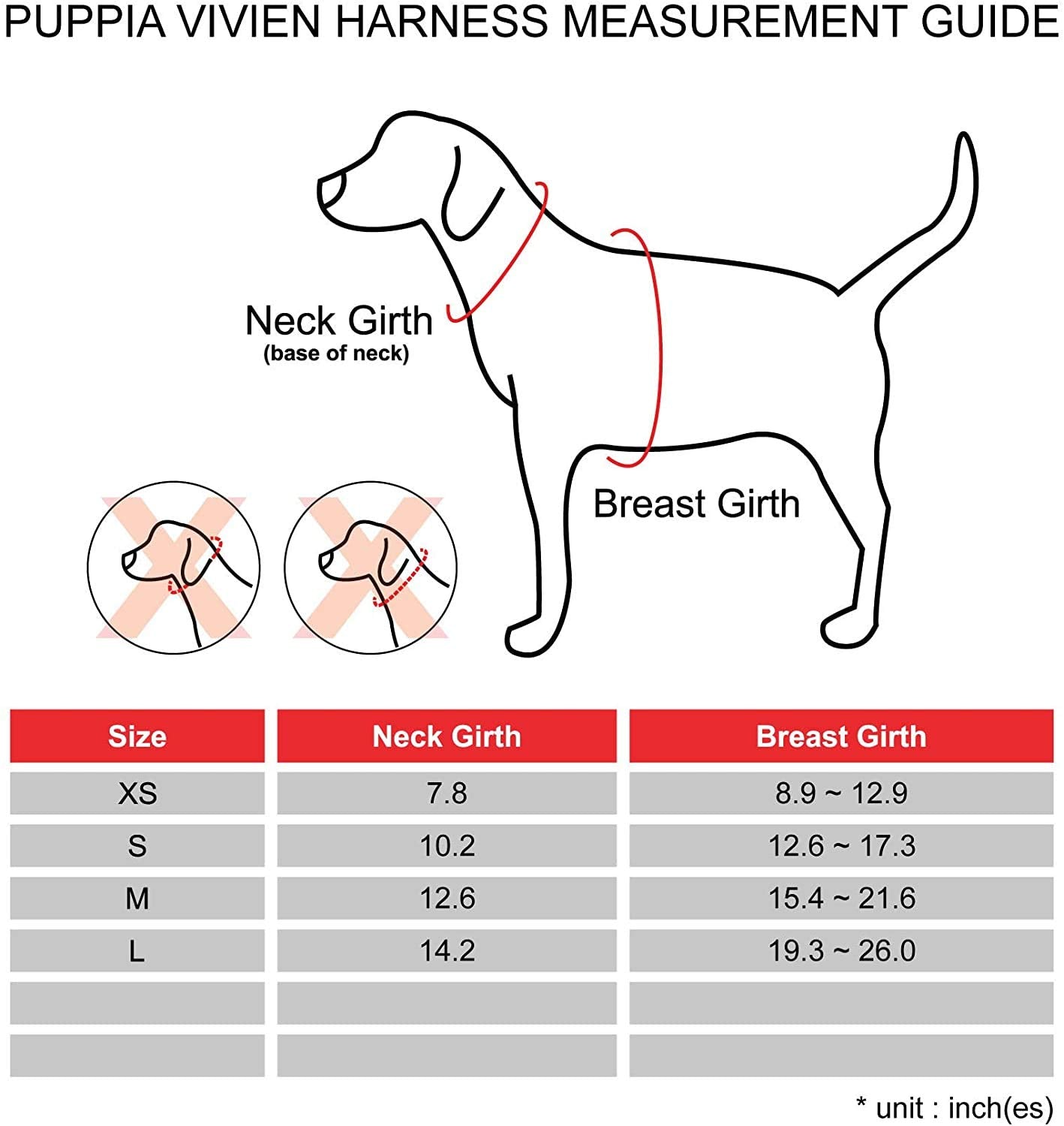 Authentic Puppia Vivien Harness, Red, Small