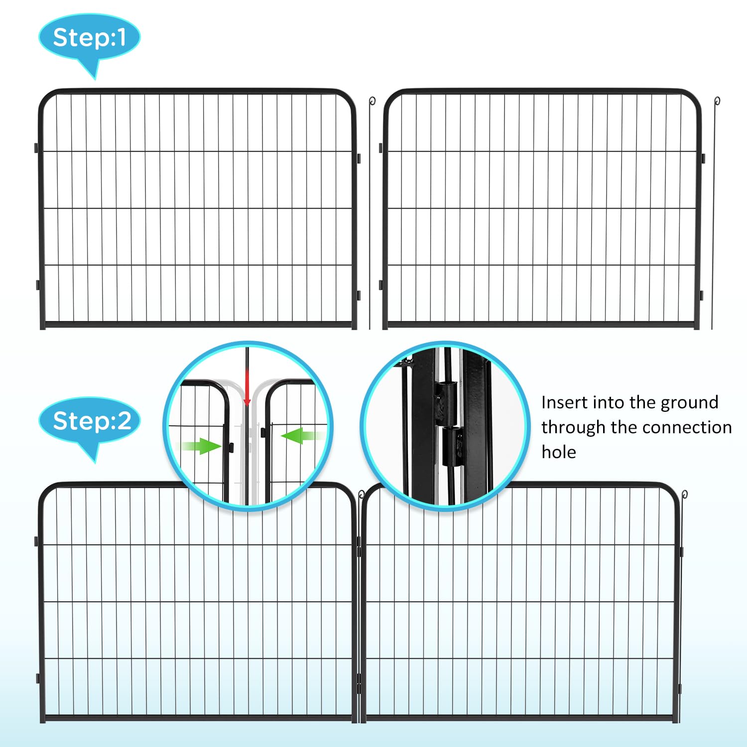 Bestpet Dog Playpen Indoor 32 Inch Height 2 Panels Dog Pen For Medium And Large Dogs, Exercise Pen Pet Dog Fence With Doors Pet