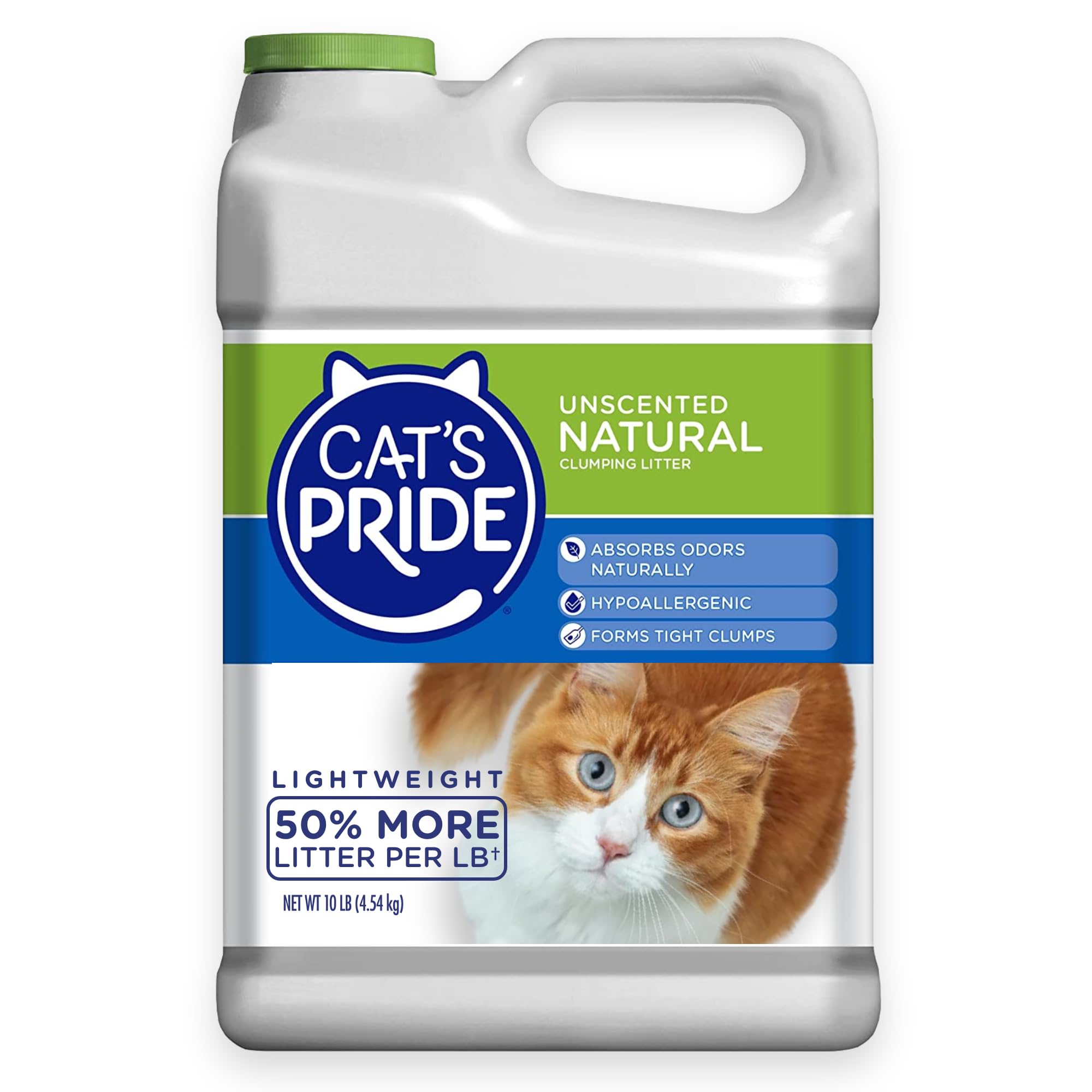 Cat'S Pride Lightweight Clumping Litter: Natural - Powerful Odor Control - Unscented, 10 Pounds