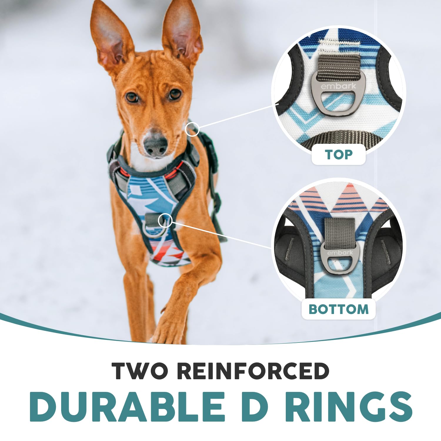 Embark Urban Dog Harness, No Pull Dog Harness With 2 Leash Clips, Dog Harness For Large Dogs No Pull. Front & Back With Control Handle, Adjustable Black Dog Vest, Soft & Padded For Comfort