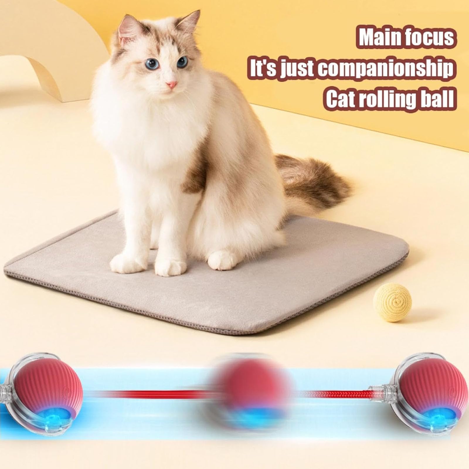 Interactive Cat Toys Ball For Indoor Cats, Interactive Rolling Small Dog Cat Toys Automatic Self Moving, 360,Electric Balls,Fast