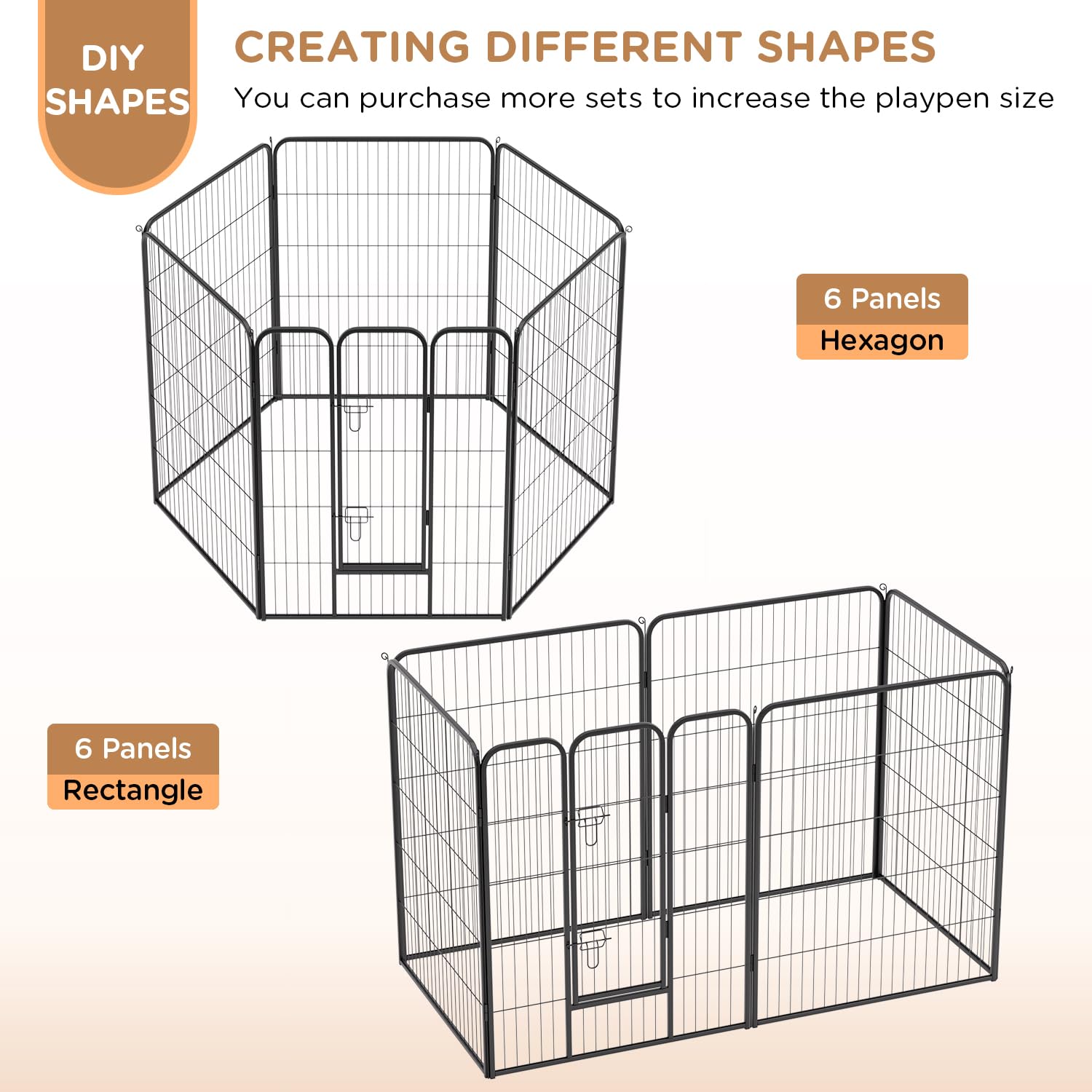 Bestpet Dog Playpen Indoor 40 Inch Height 6 Panels Dog Pen For Medium And Large Dogs, Exercise Pen Pet Dog Fence With Doors Pet