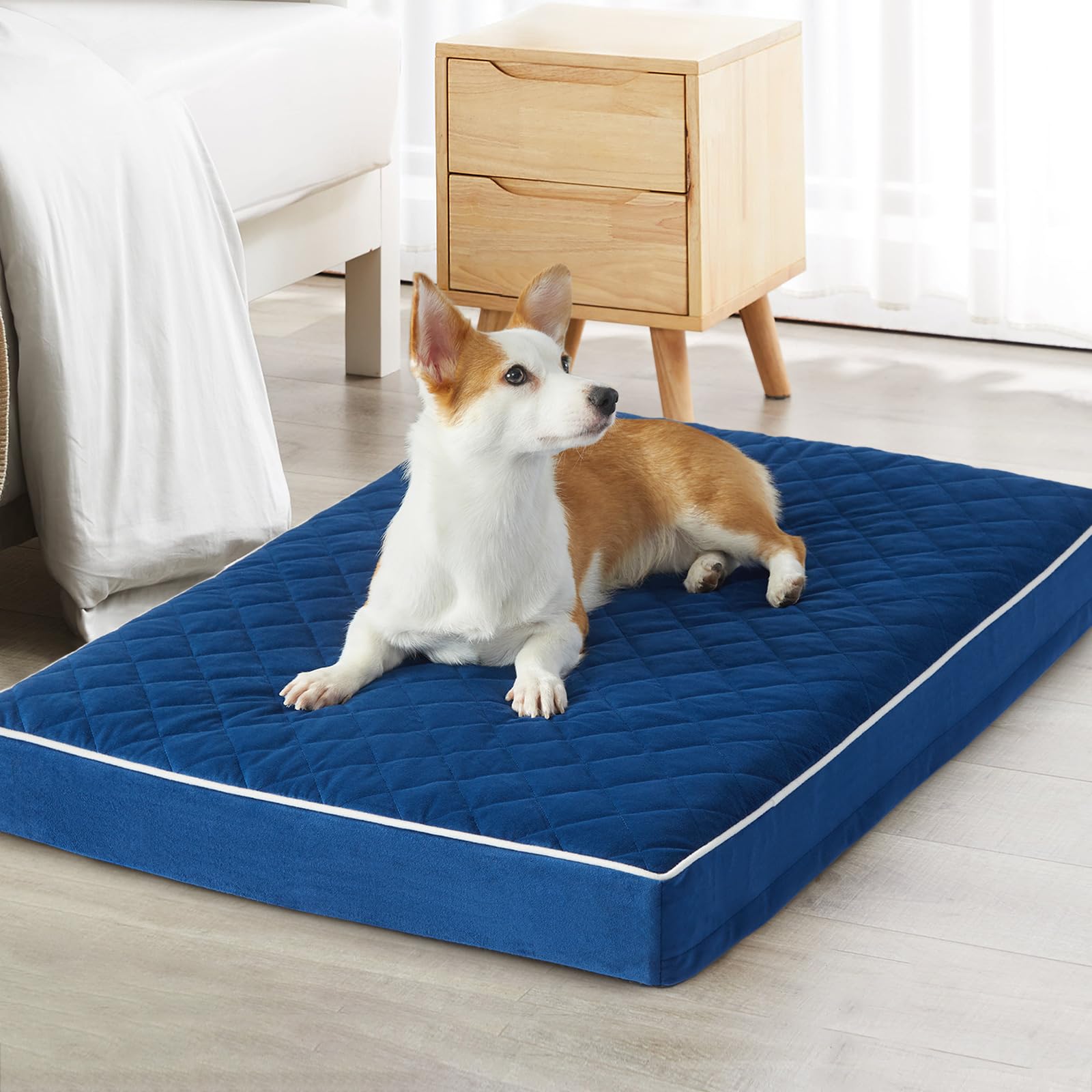 Wnpethome Orthopedic Dog Beds For Medium Dogs, Largedog Bed With Removable Washable Cover & Anti-Slip Bottom, Multi-Needle Quilt