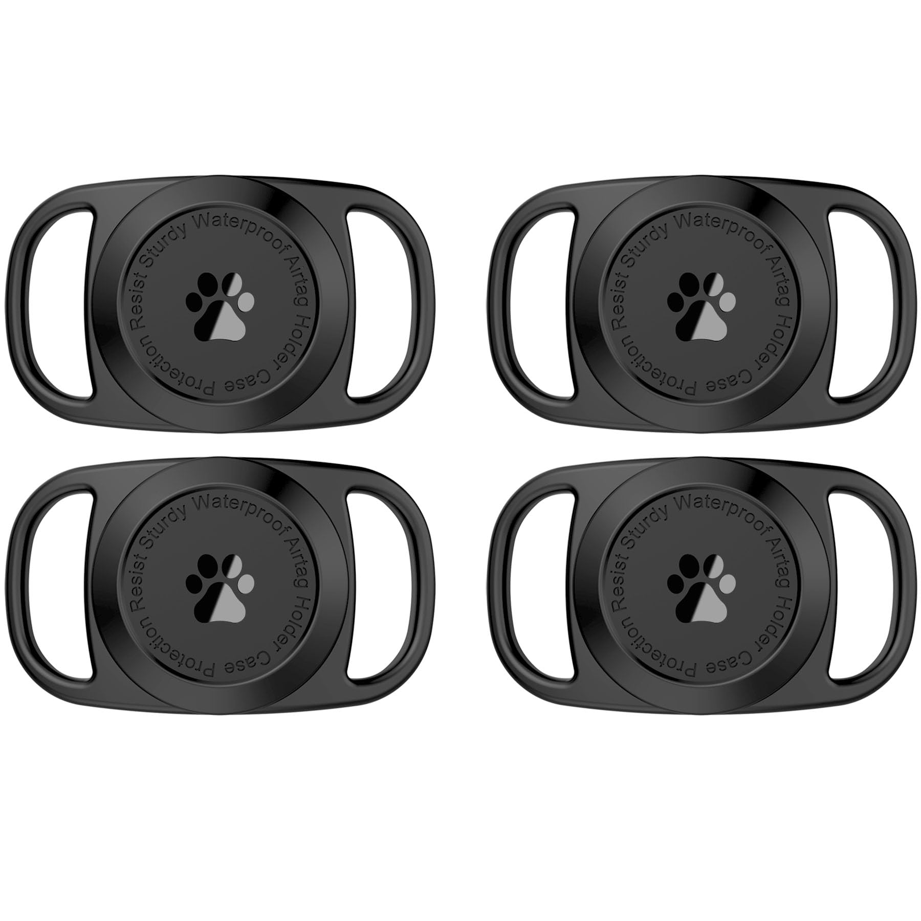 Airtag Dog Collar Holder, [4 Pack], Waterproof Protective Case For Apple Airtag, Durable & Lightweight With Full-Body Protection