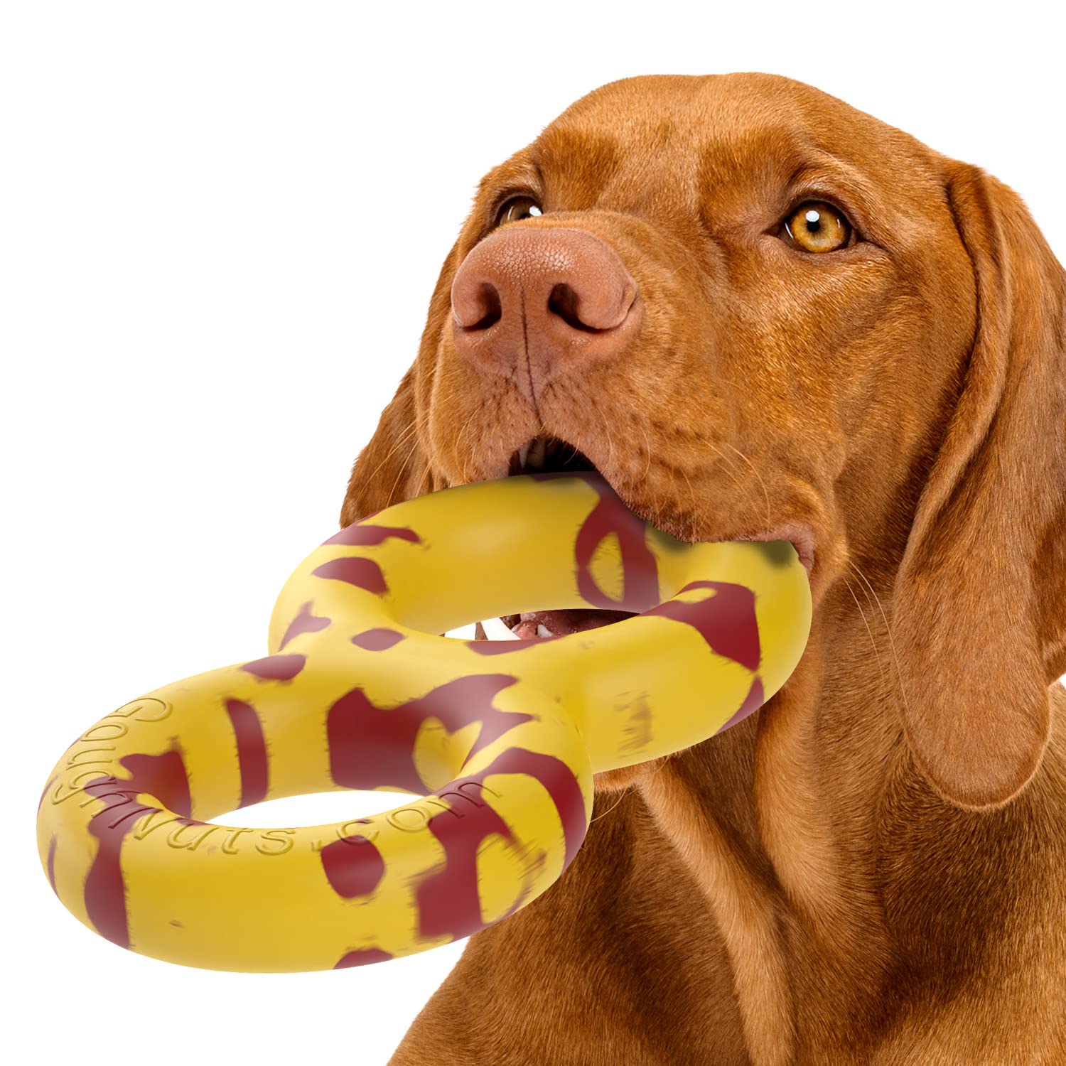 Goughnuts - Dog Toys For Aggressive Chewers | Virtually Indestructible Pull Toy For Breeds Such As Pit Bulls And German Shepherds | Heavy Duty Tug Dog Toy | Medium | Yellow