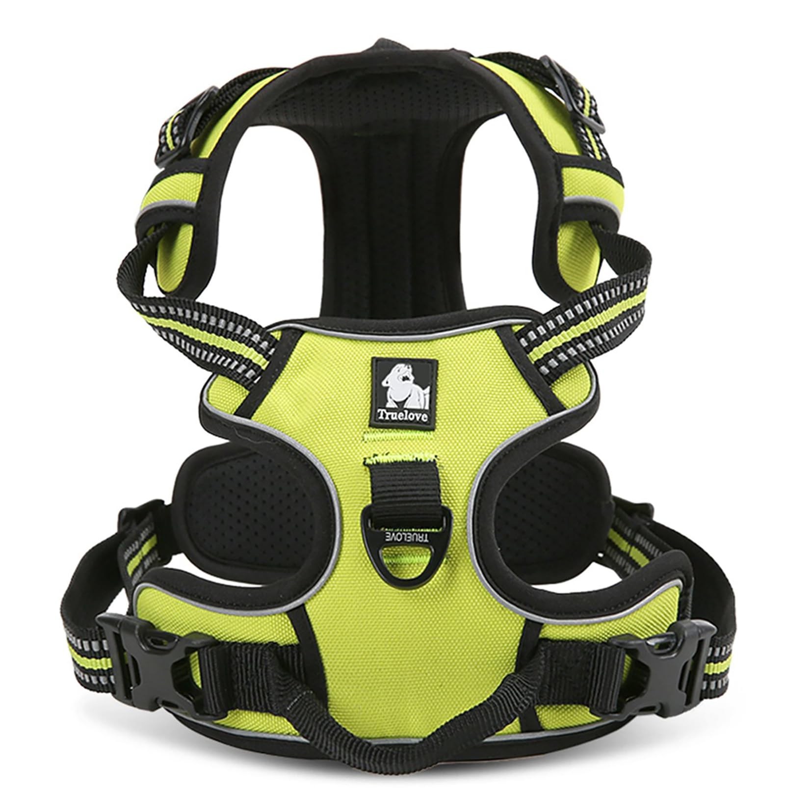True Love Adjustable No-Pull Dog Harness Reflective Pup Vest Harnesses Comfortable Control Brilliant Colors Truelove Tlh5651(Neon Yellow,Xs)