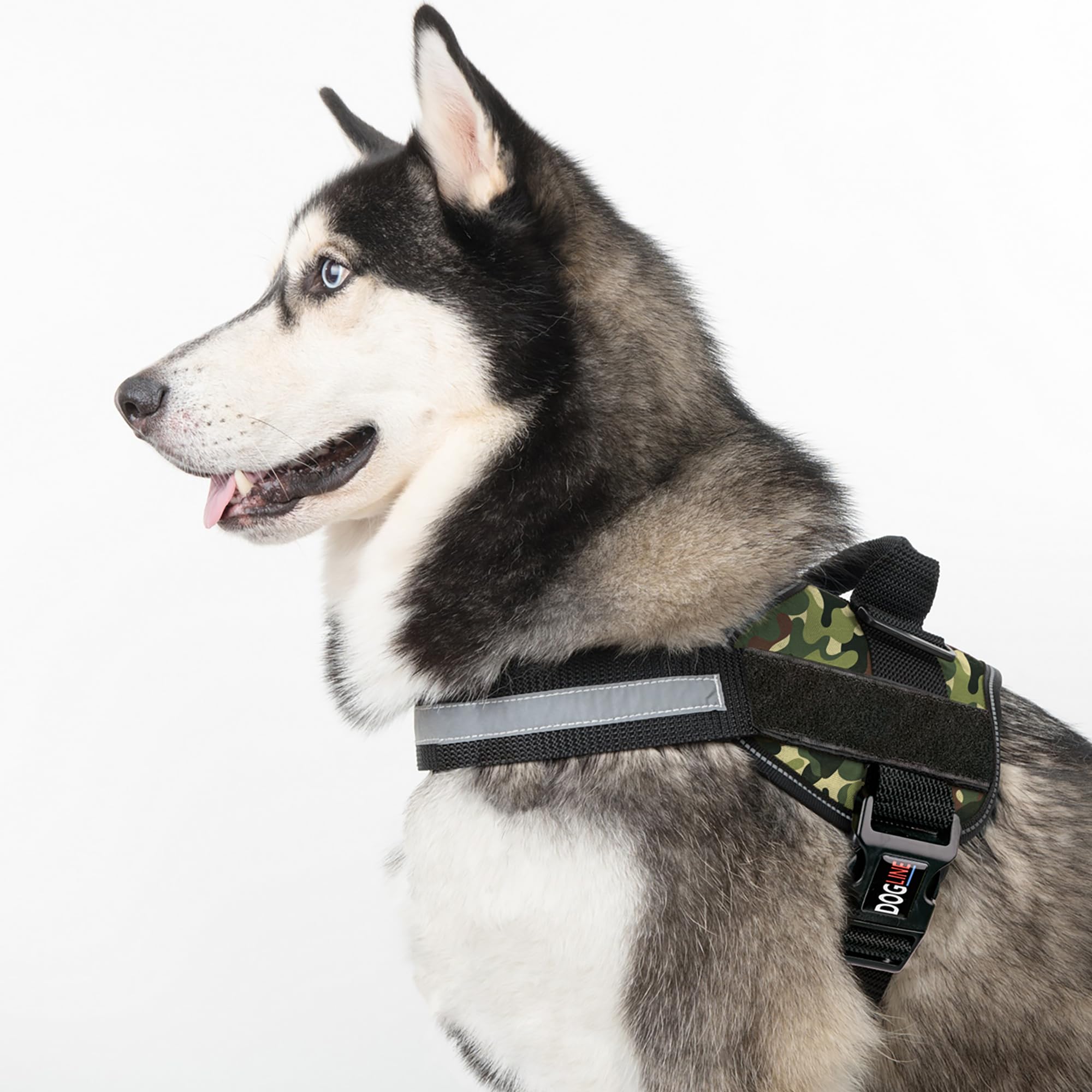 Dog Harness, Reflective No-Pull Adjustable Vest With Handle For Walking, Training, Service Breathable No - Choke Harness For Small, Medium Or Large Dogs Room For Patches Girth 36 To 46 In Green Camo